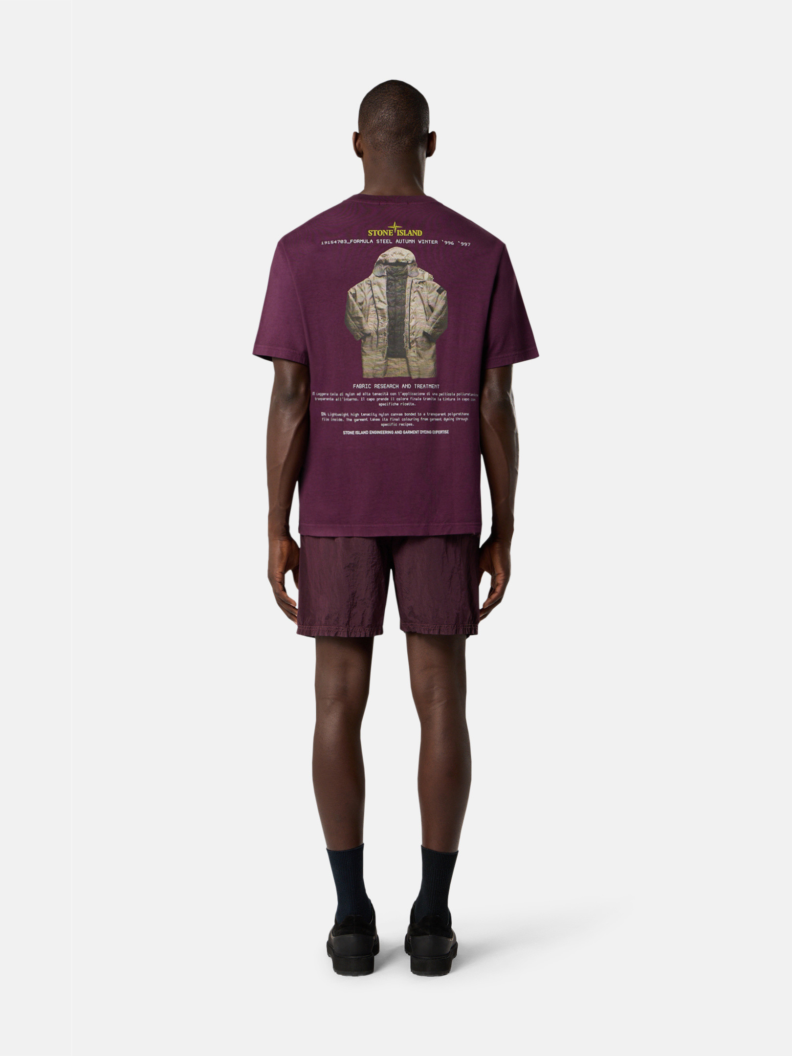 Amaranth Regular-fit short-sleeve T-shirt with seasonal 'Archivio