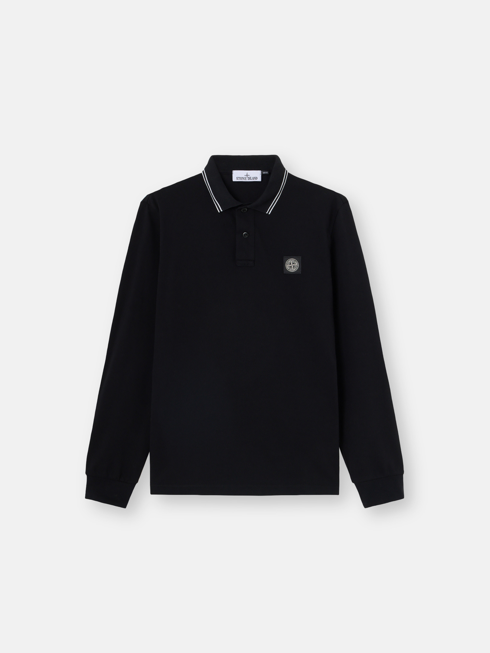 Tシャツ・カットソー STONE  Cotton jersey polo shirt (2200205 S0057V0029) Black 2200205 ORGANIC COTTON JERSEY 'FISSATO' EFFECT Short