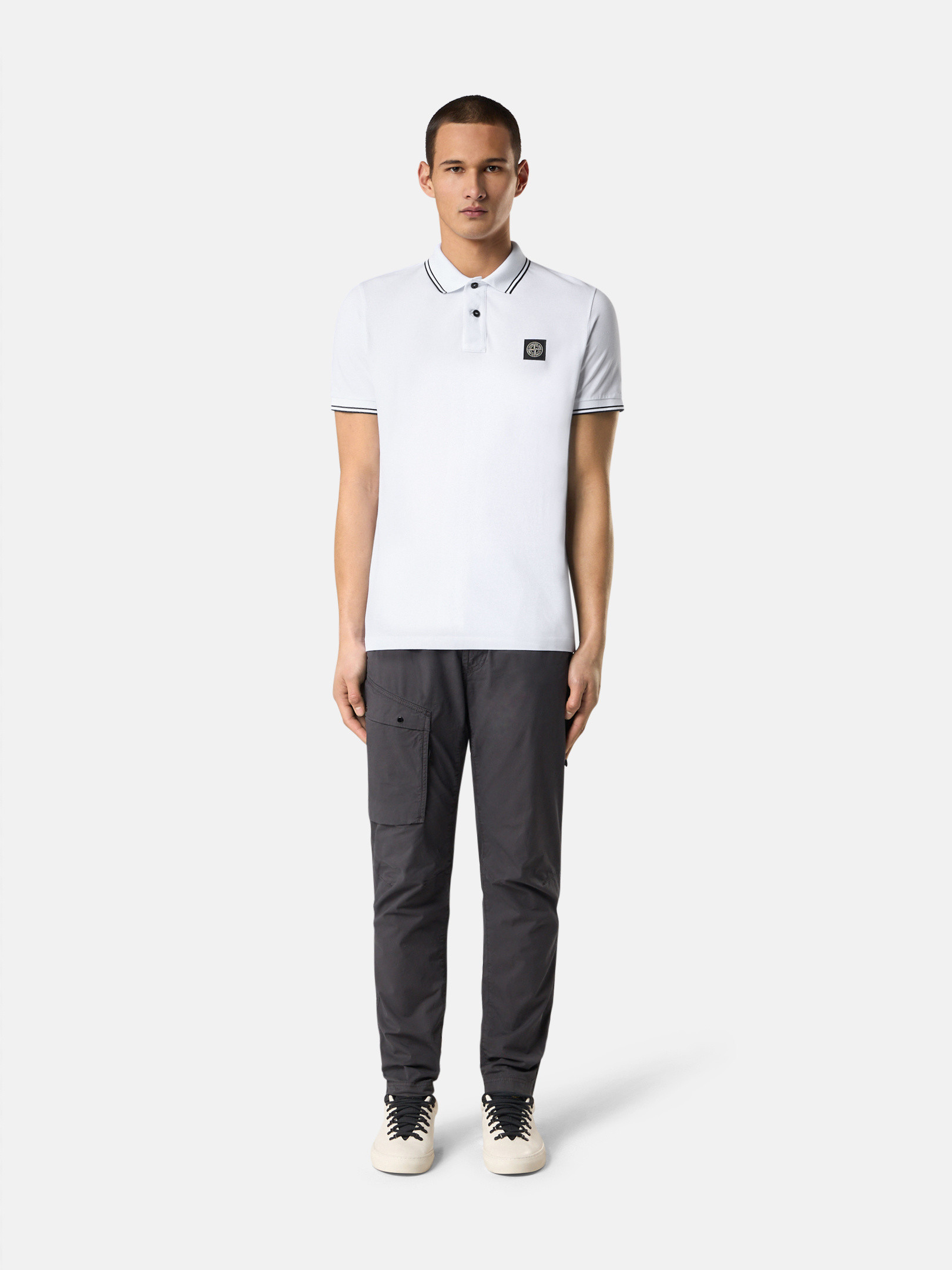ホワイト 2200007 95% ORGANIC COTTON / 5% ELASTANE PIQUÉ