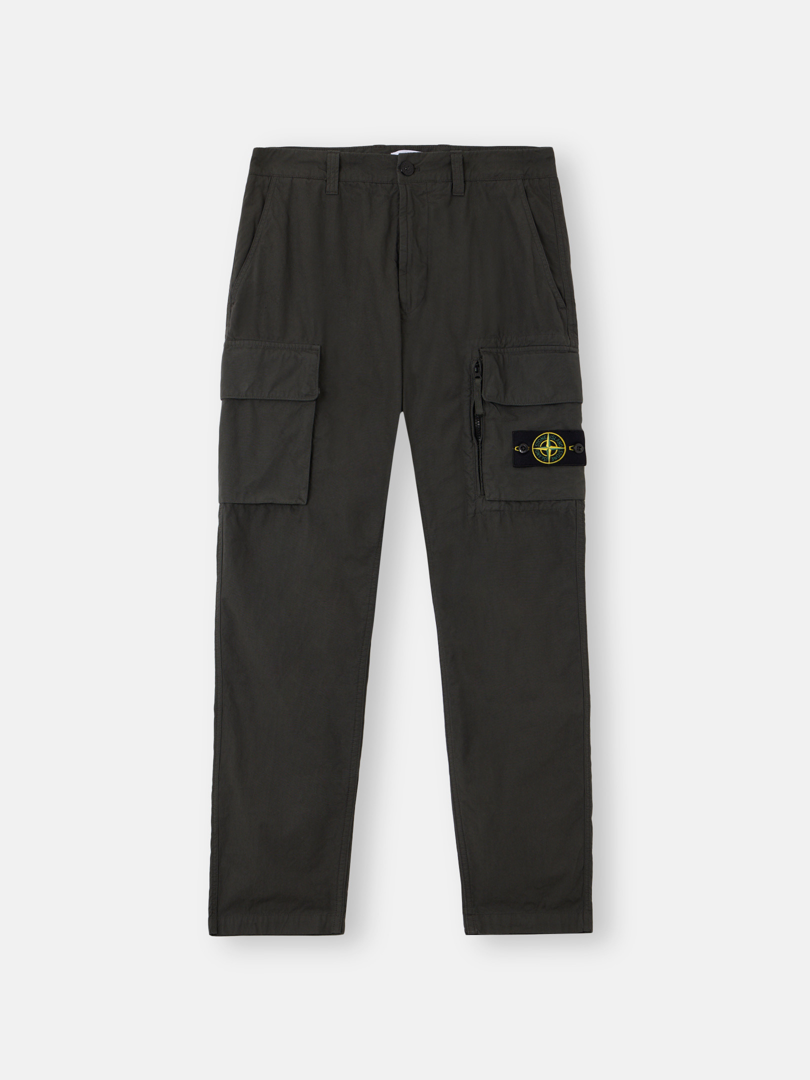 Lead Grey Regular-fit cargo pants with snap and zipper pockets