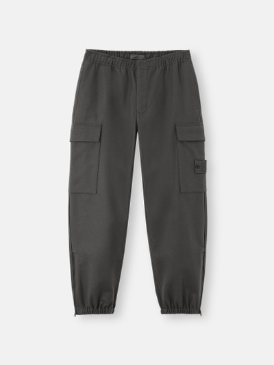 ダークグレー リラックスフィット カーゴパンツ ファスナー付き伸縮性