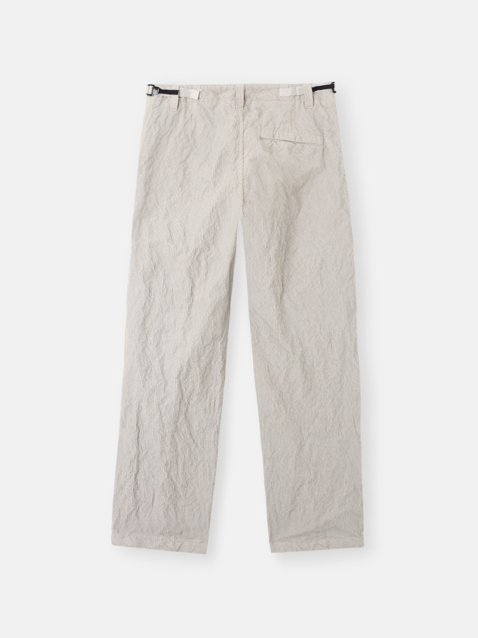 Pearl Grey Loose-fit cargo pants with adjustable waist