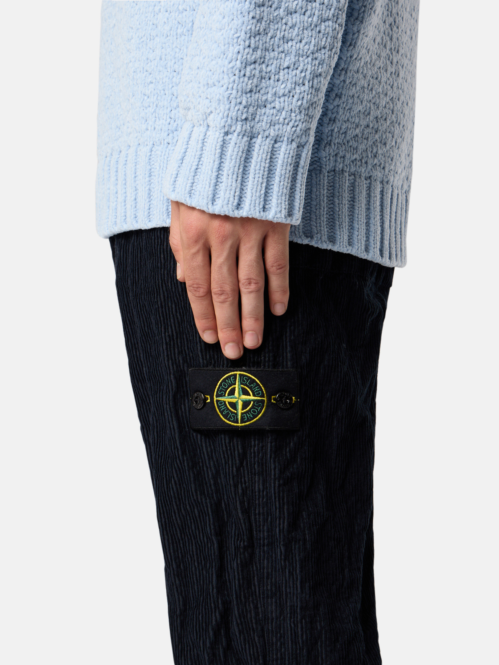 パンツ STONE  Corduroy Pants Navy Blue Relaxed-fit pants with multiple pockets 3100026