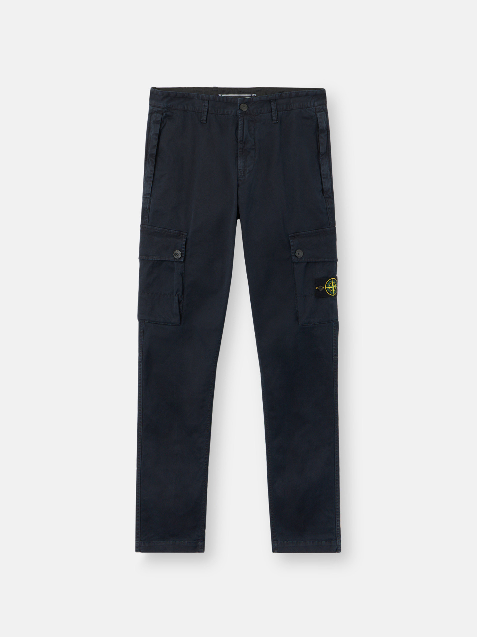 Blue Slim-fit cargo pants with zipper pockets 3100034 STRETCH