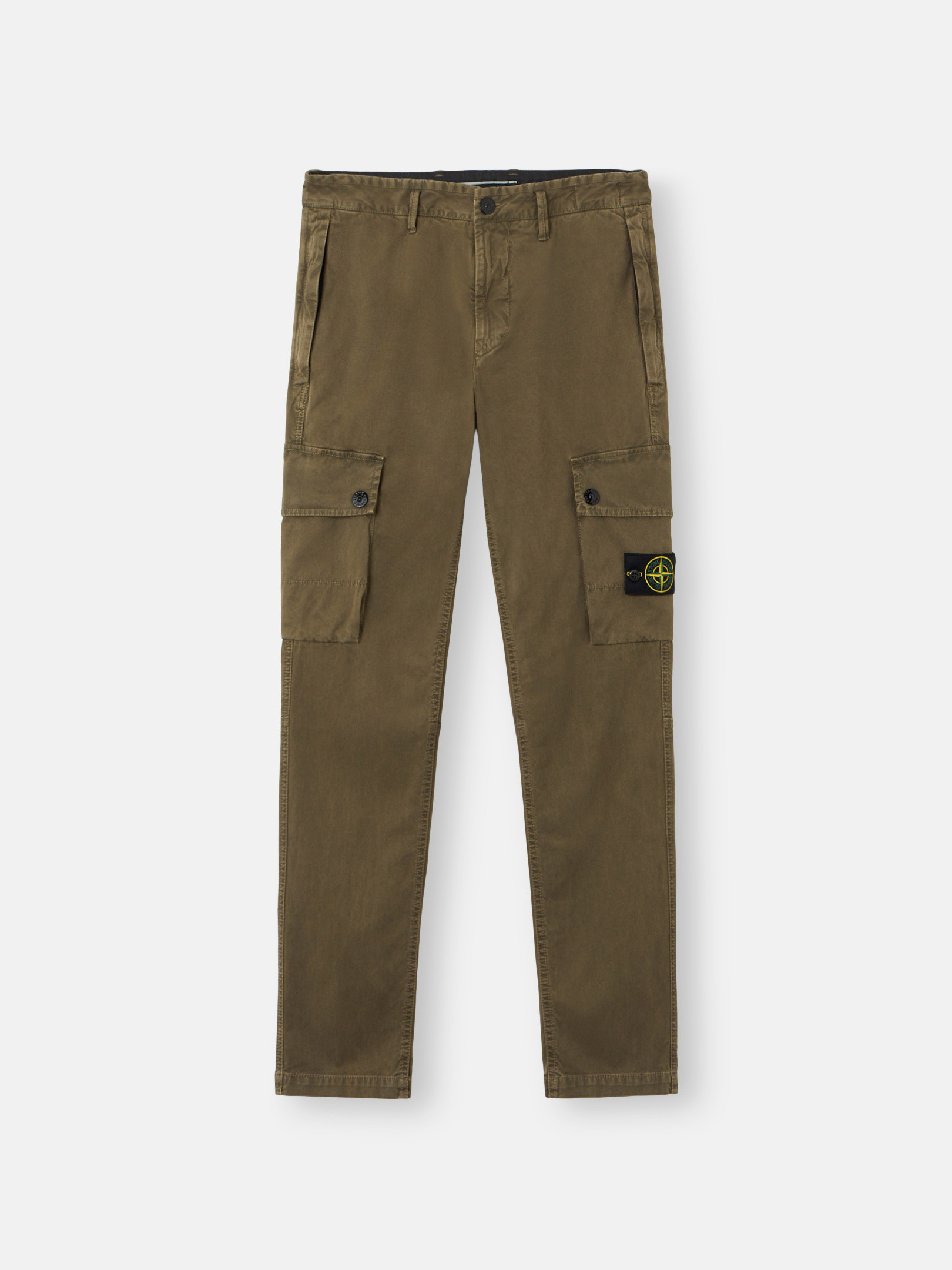 Military Green Slim-fit cargo pants with zipper pockets 3100034