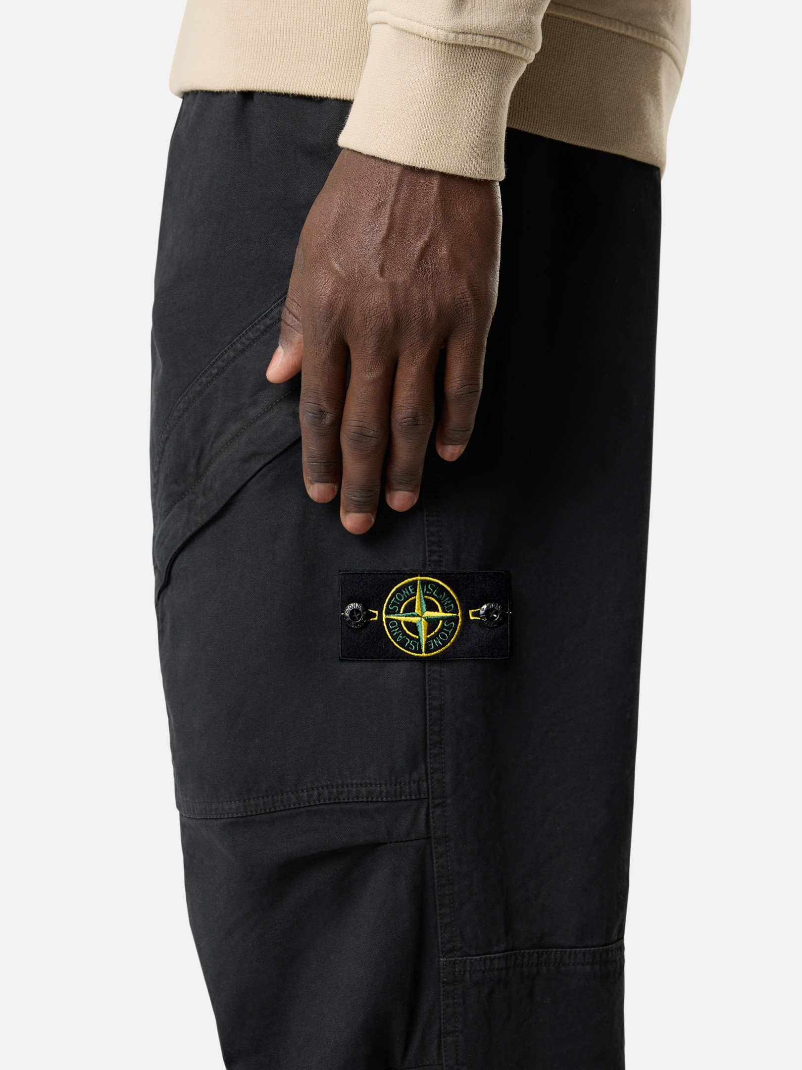 Black Loose-fit sweatpants with snap and zipper pockets 3100036