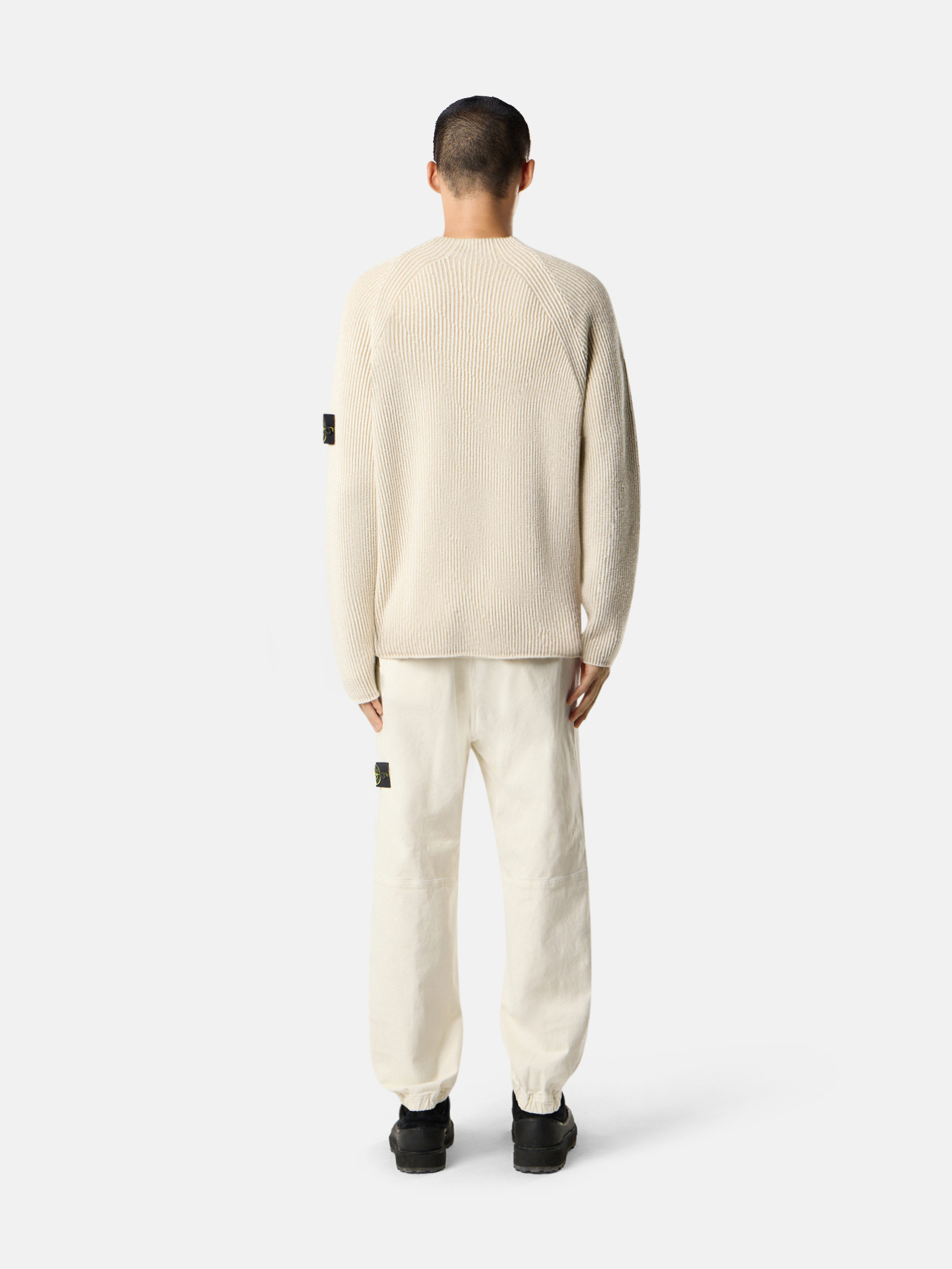 Ivory Loose-fit sweatpants with snap and zipper pockets