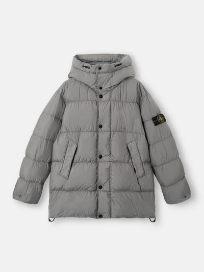Cement Hooded down parka with wind resistance 4100012 CRINKLE REPS
