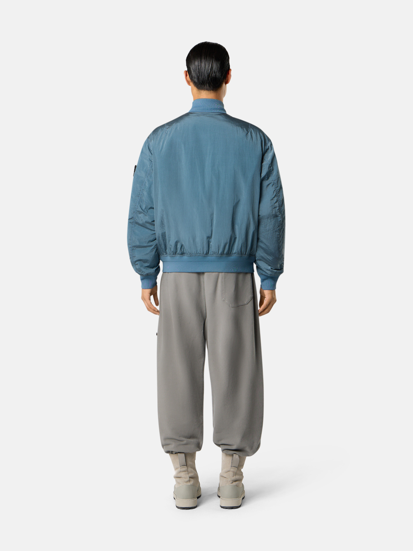 Steel Blue Bomber jacket with anti-drop and zipper pockets 4100038