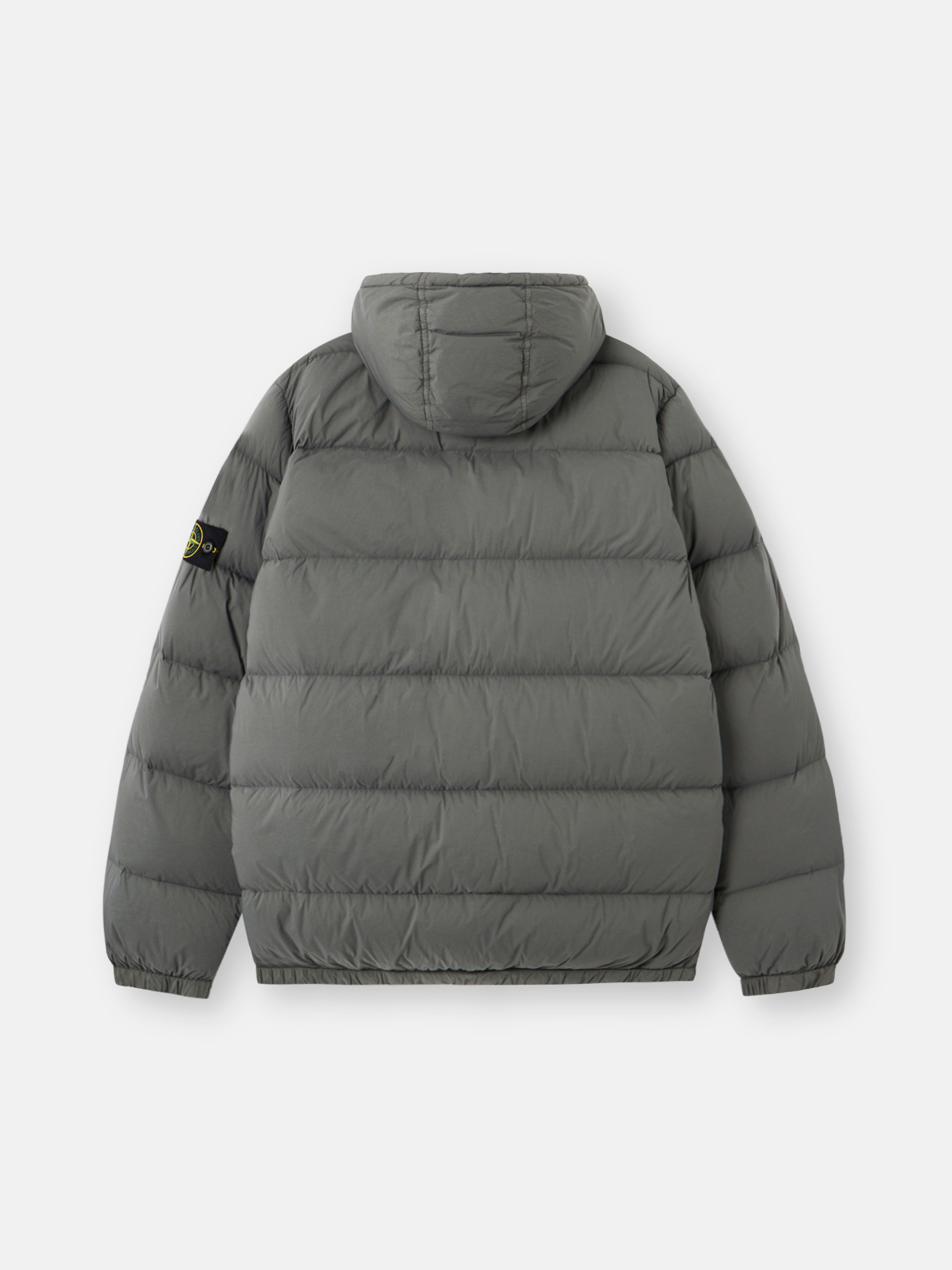 Cement Hooded down jacket with seamless feather tunnels and anti