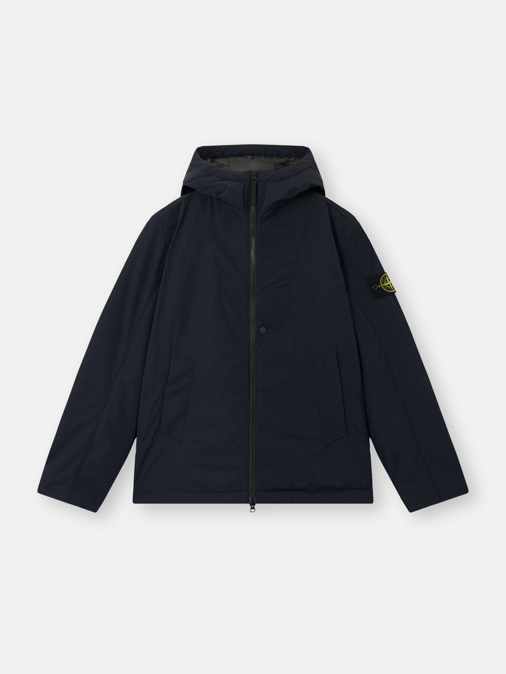 Navy Blue Padded hooded jacket with anti-drop and snap