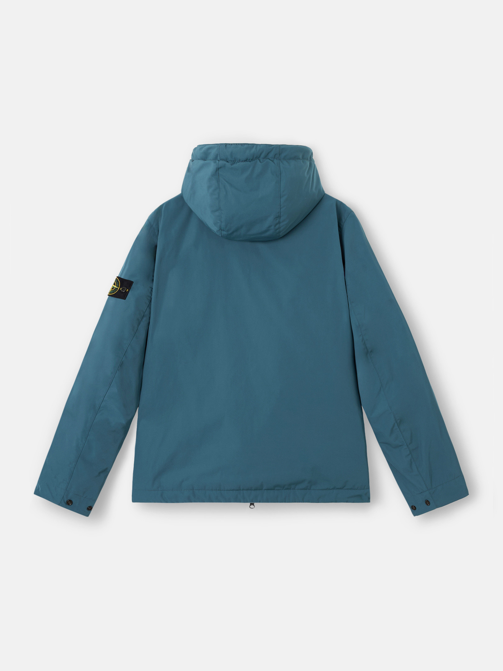 ストーン Dark Teal Green Padded hooded jacket with anti-drop and snap