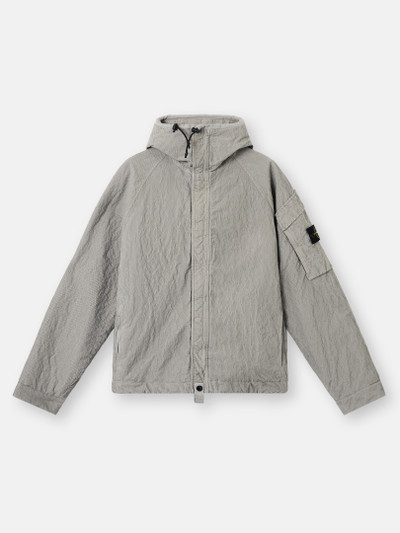 Pearl Grey Hooded jacket with anti-drop and internal padding