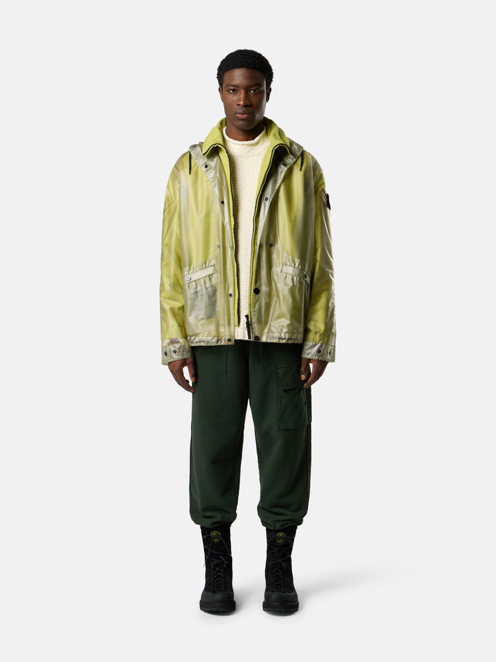 トップス STONE  Fern 4100085 TRANSLUCENT COVER + COTTON MOLESKIN Jacket with