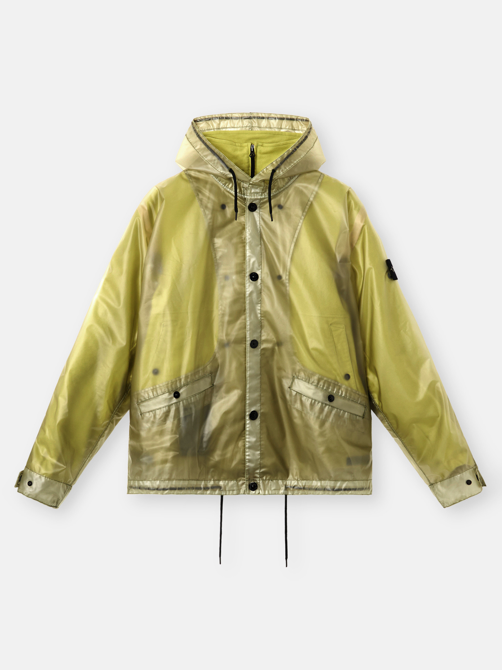 Stone Island Two-tone Fern-coloured Jacket In Translucent Polyurethane Men