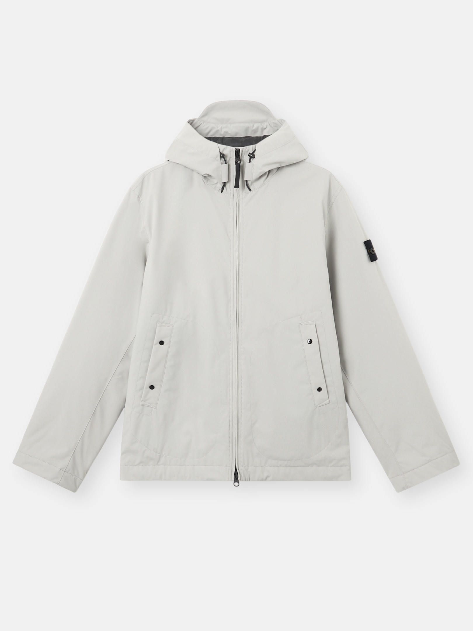 Stone Island Hooded Zip-fastening Jacket In Gray