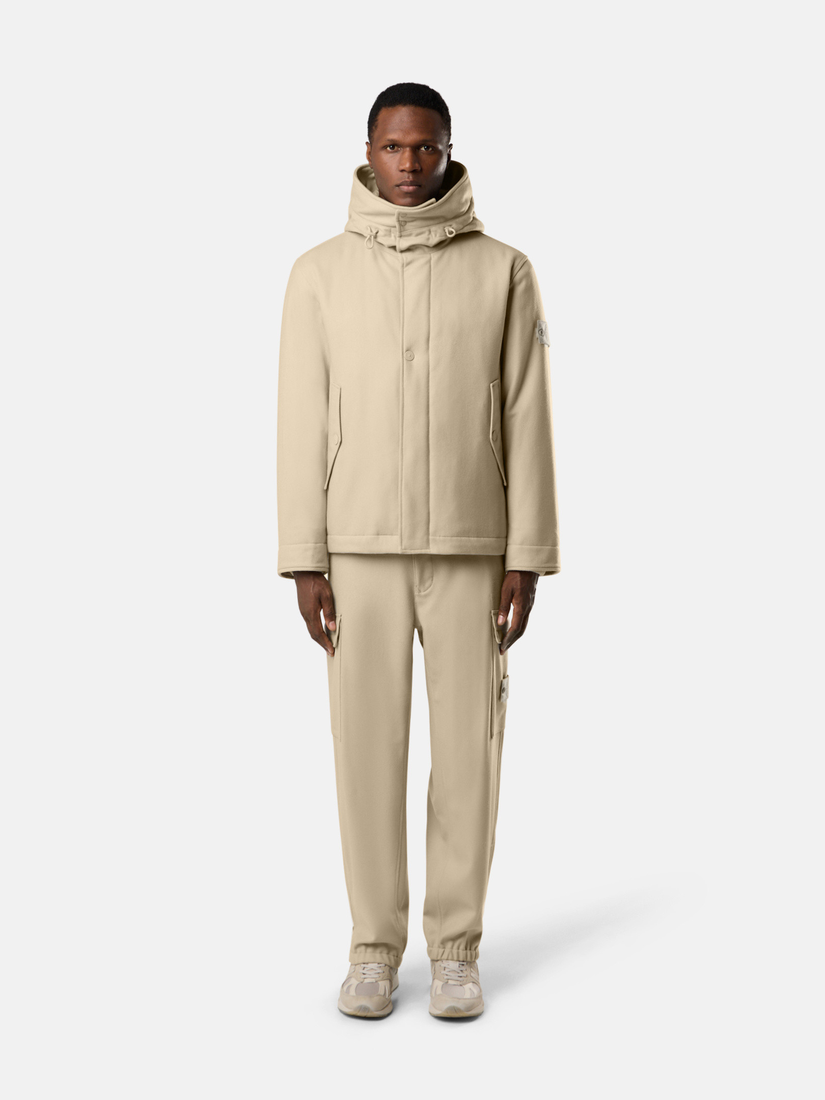 ベージュ パーカー 撥水加工＆中綿入り 4100103 WOOL NYLON