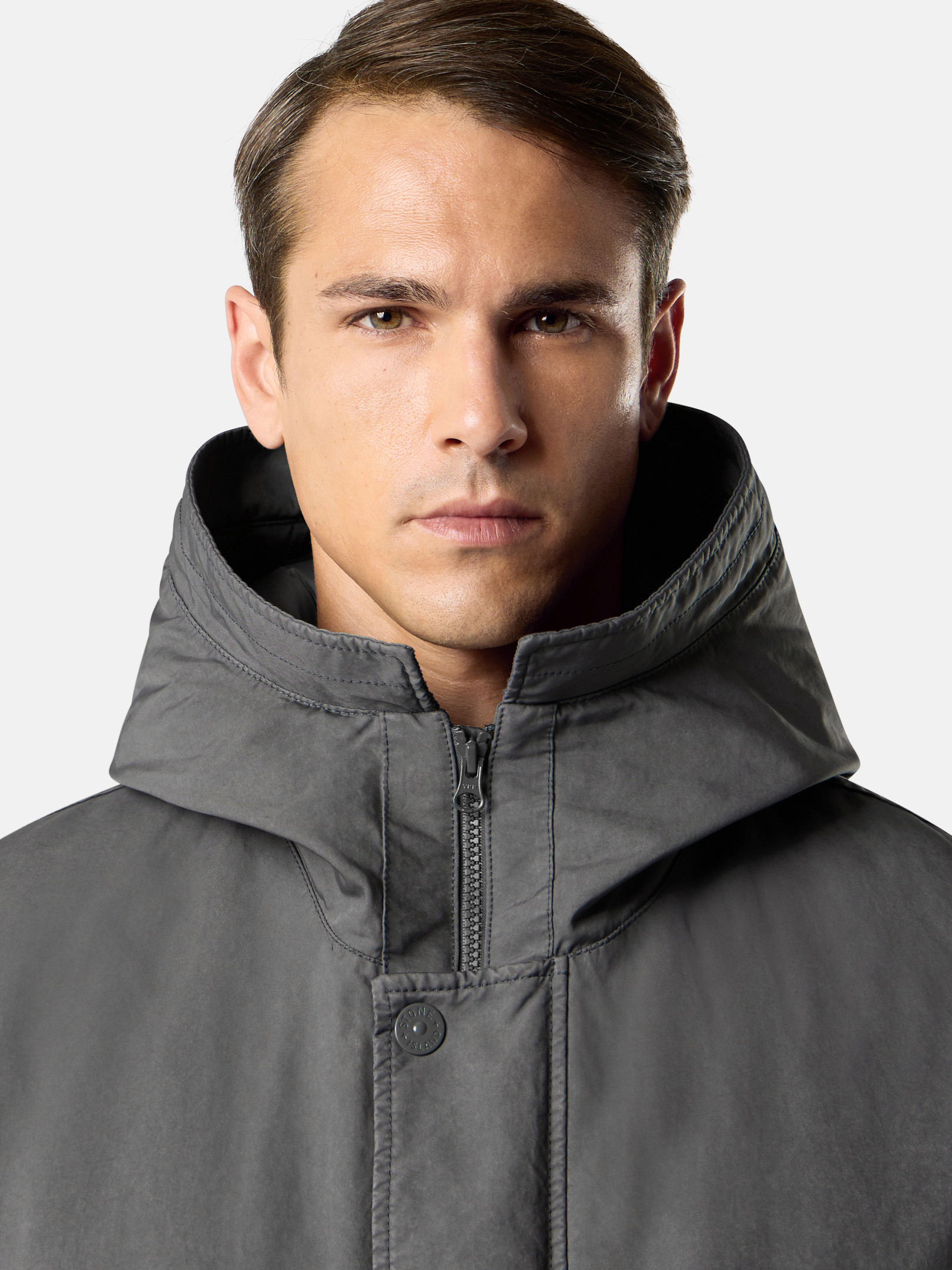 ダークグレー ダウン入り ショートパーカー 撥水加工 4100108 DAVID