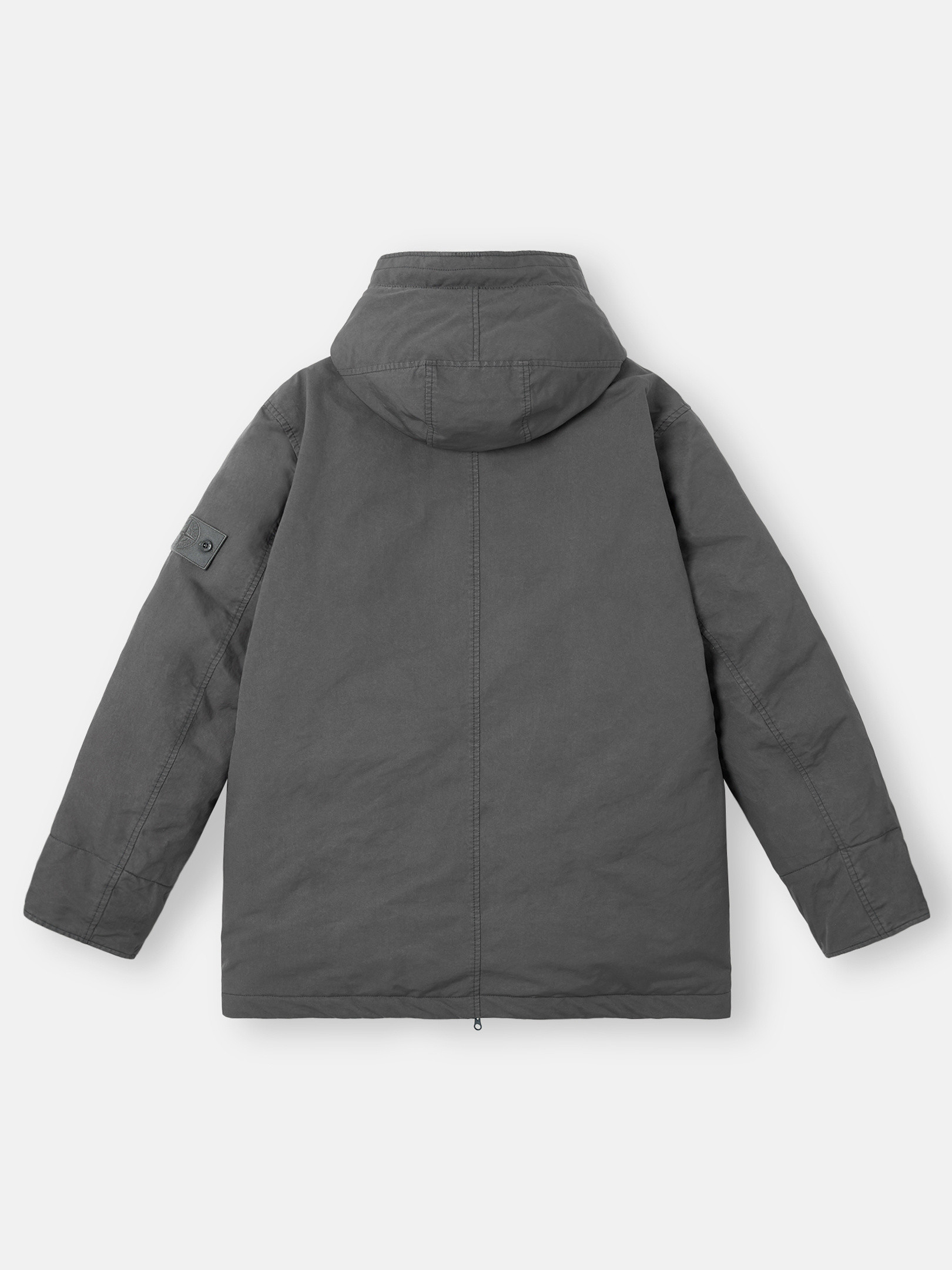 Dark Grey Down short parka with hood and anti-drop 4100108 DAVID
