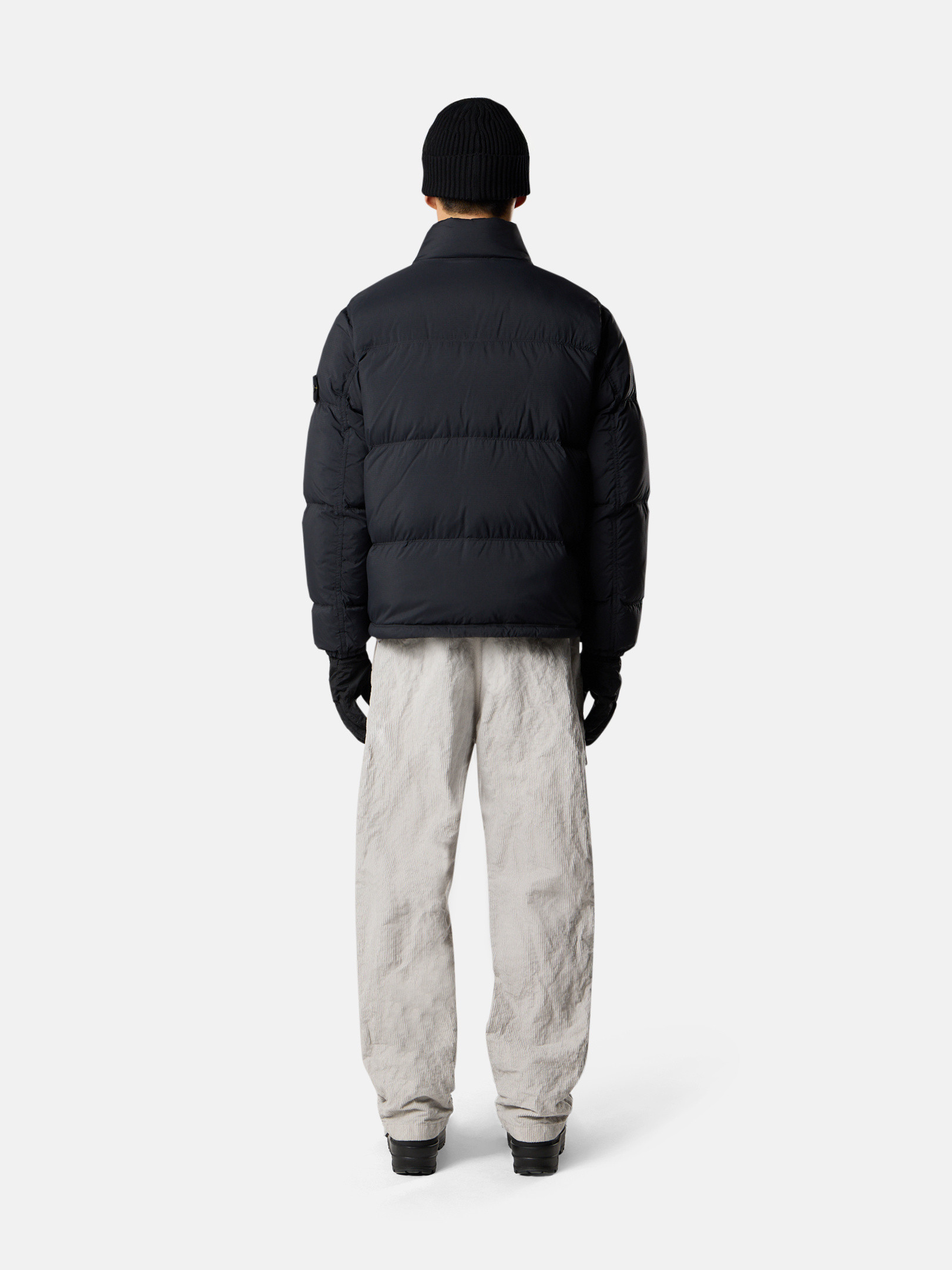 Black Down jacket with water-repellent finish 4100125 MATT RIPSTOP