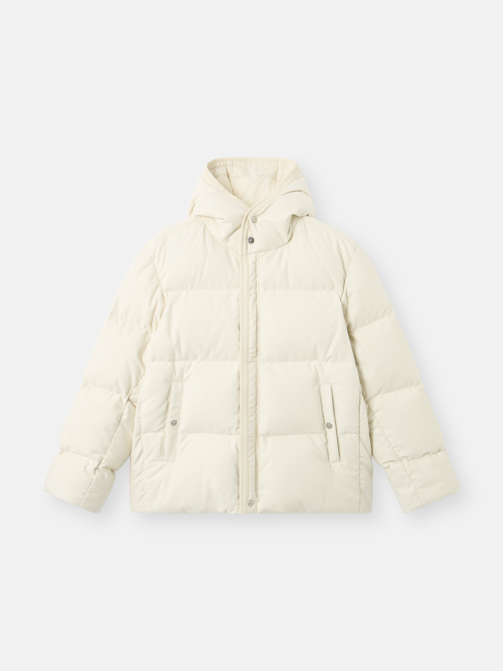 アイボリー フード付き ダウンジャケット 撥水加工 4100128 COTTON