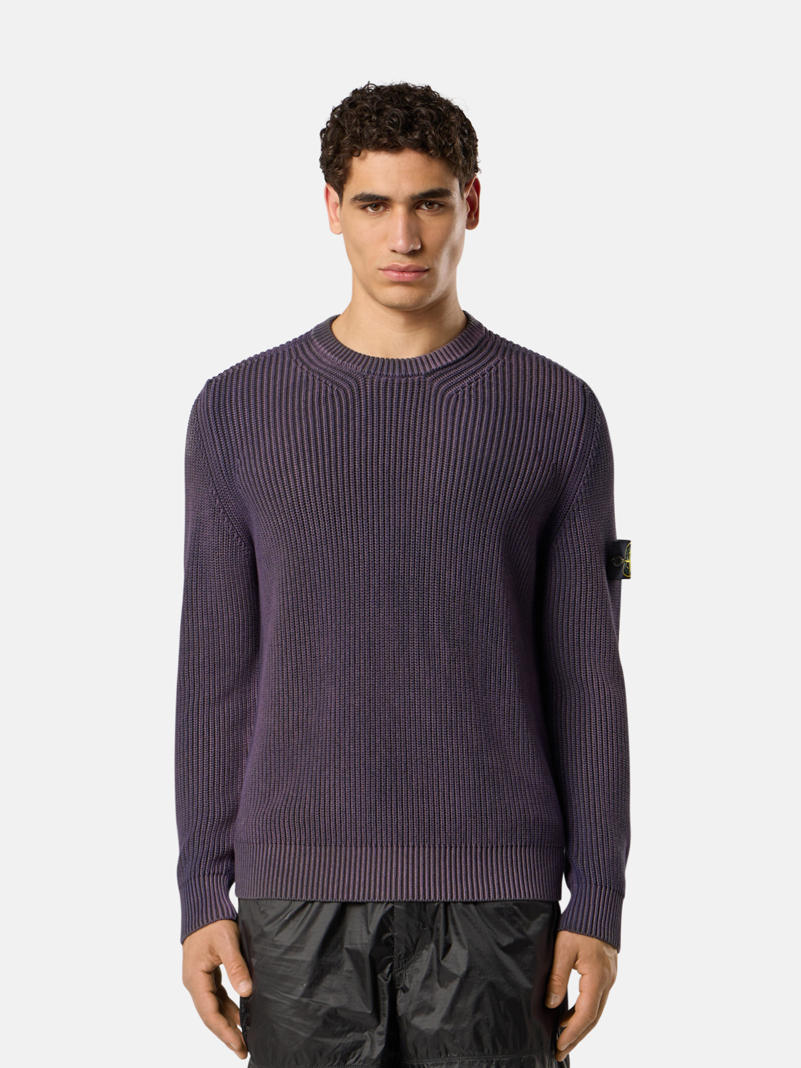 【送料&関税込】Stone  Knitwear In Viola Cotton Cotton Waffle Knit Fabric Solid Plum Purple | 54 Inch Width