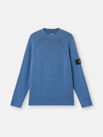 Steel Blue Mock neck sweater with vanisé rib texture 5100023