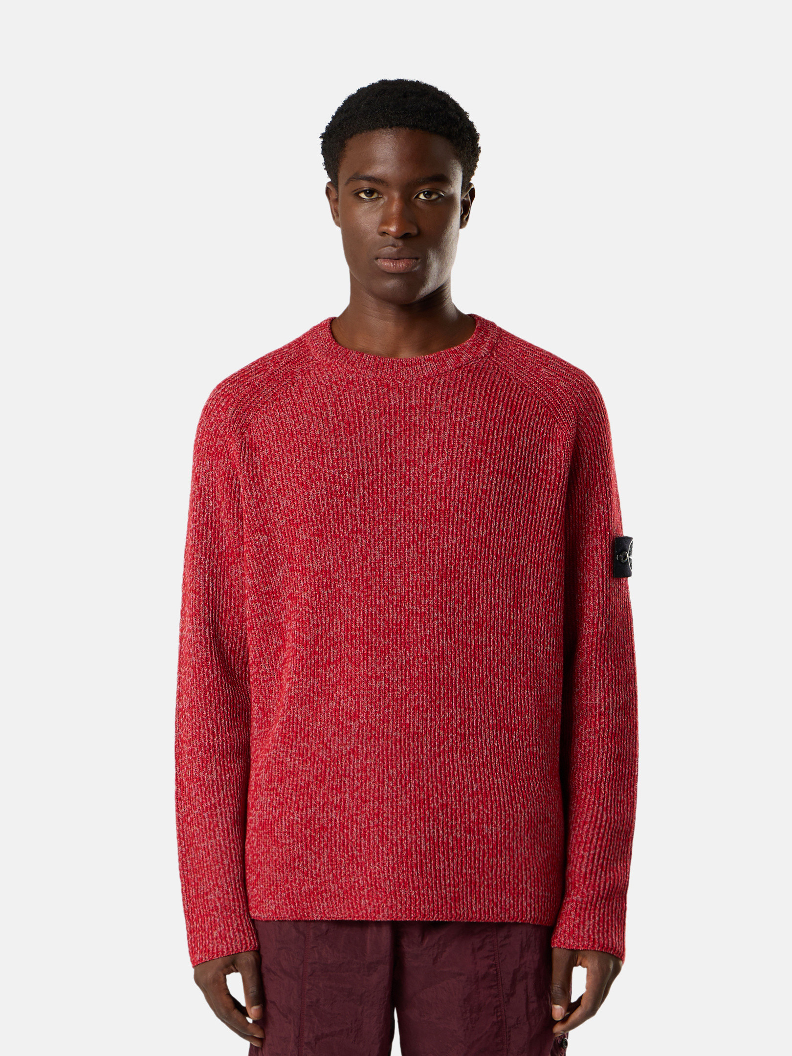 Scarlet Melange Crewneck sweater with reflective coating