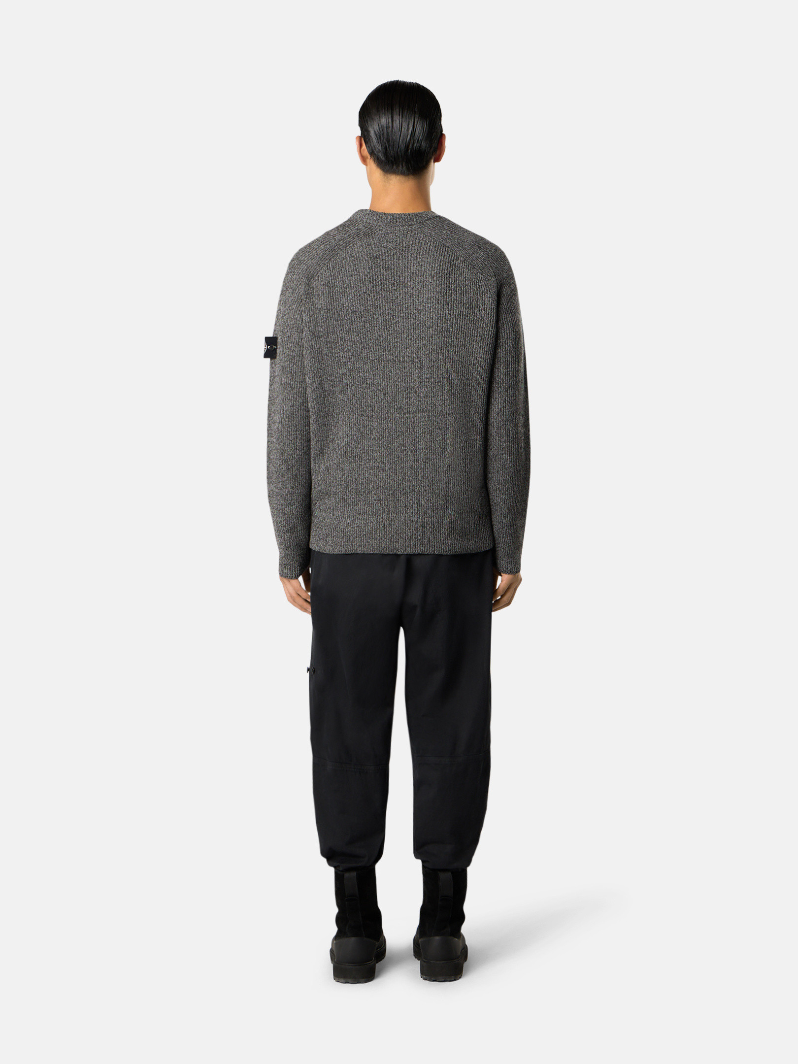 Cement Melange Crewneck jumper with reflective coating 5100026