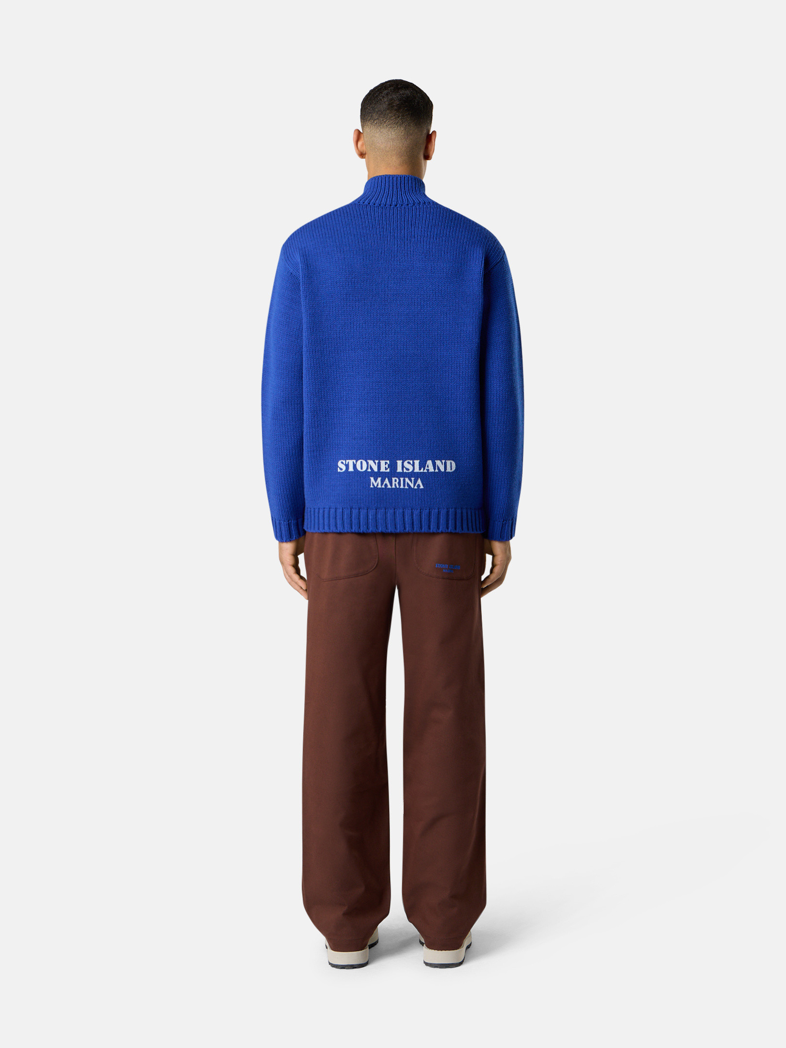 Bright Blue Half-zipper sweater with reflective details 5100028