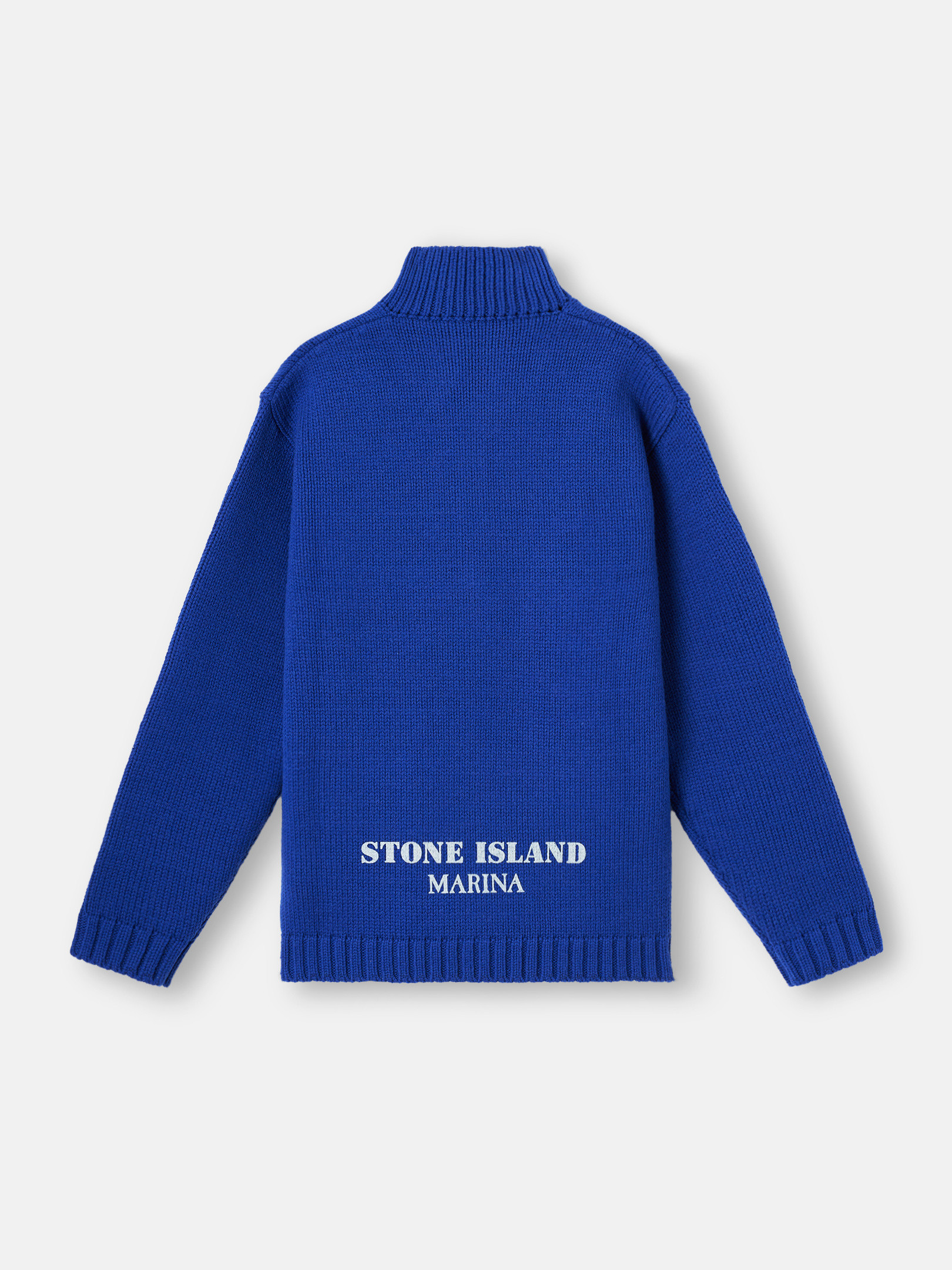Bright Blue Half-zipper sweater with reflective details