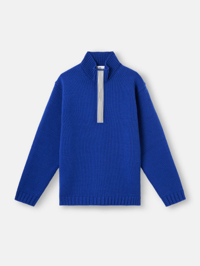 Bright Blue Half-zipper sweater with reflective details