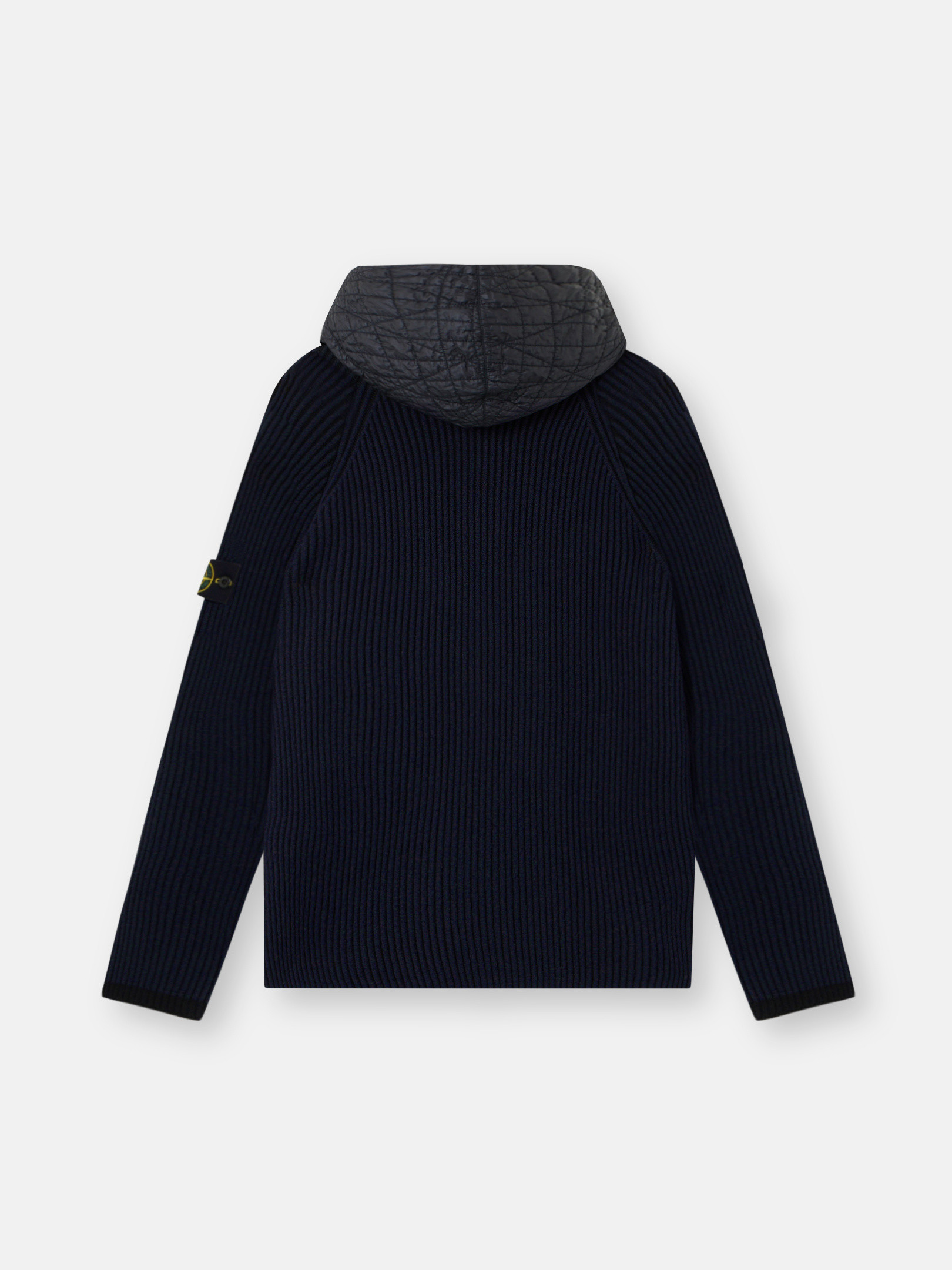 Ink Blue Hooded zip-up jumper with pockets and raglan sleeves