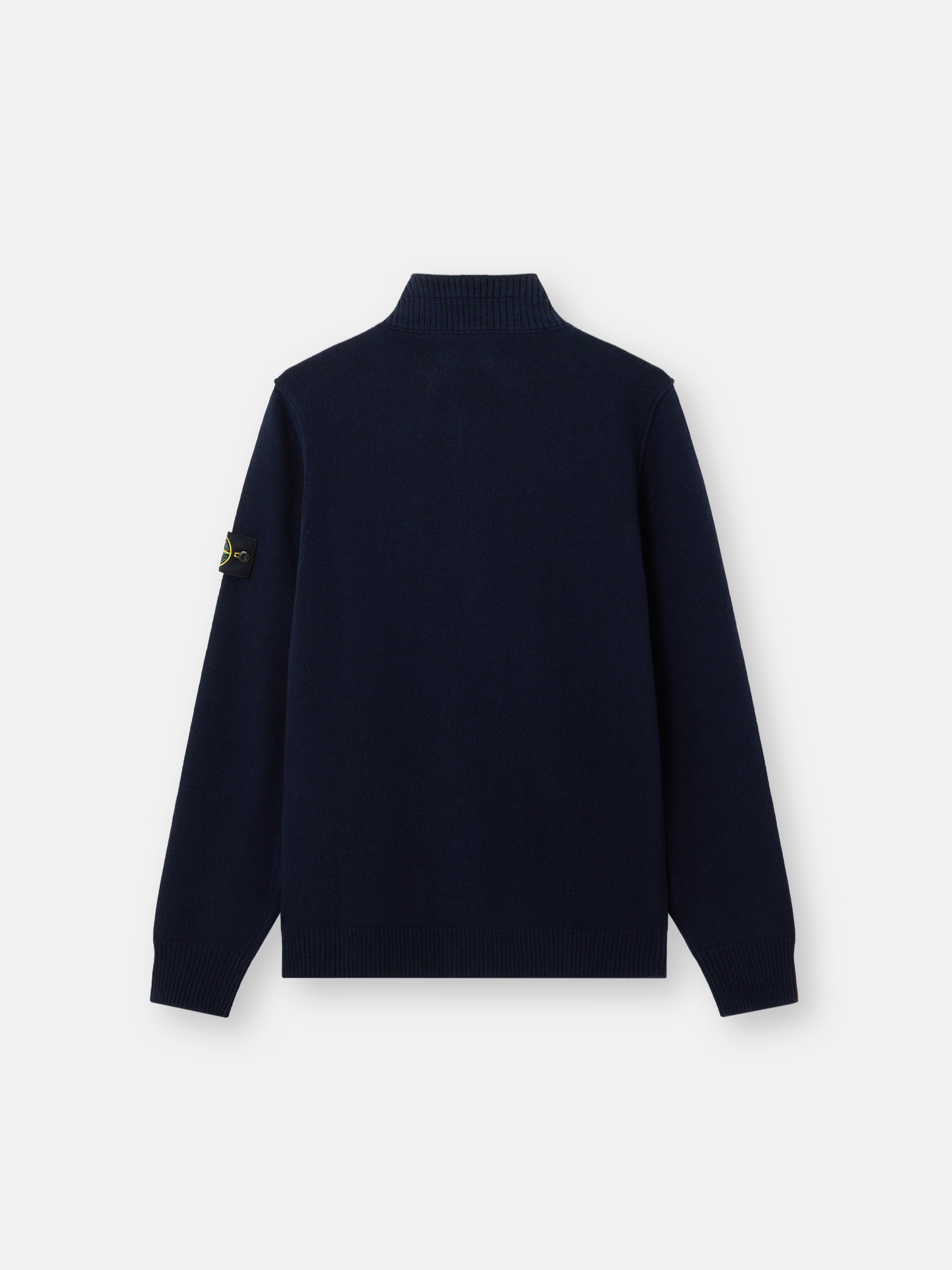STONE ★正規品☆ネイビー☆ジップアップセーター☆M Navy Blue Half-zipper sweater with felt trims 5100040 LAMBSWOOL