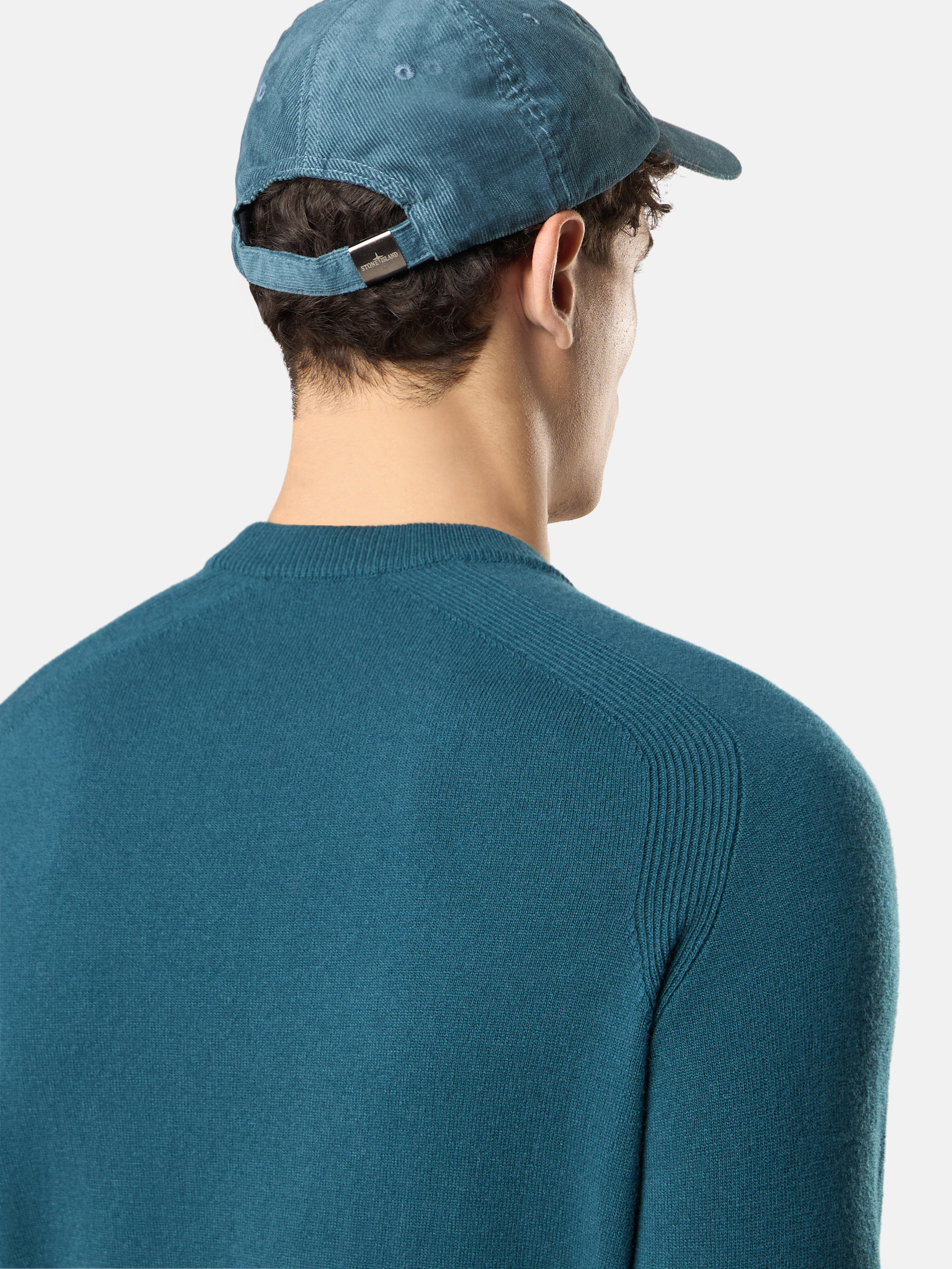 ダークティールグリーン クルーネック ジャンパー ラグランスリーブ