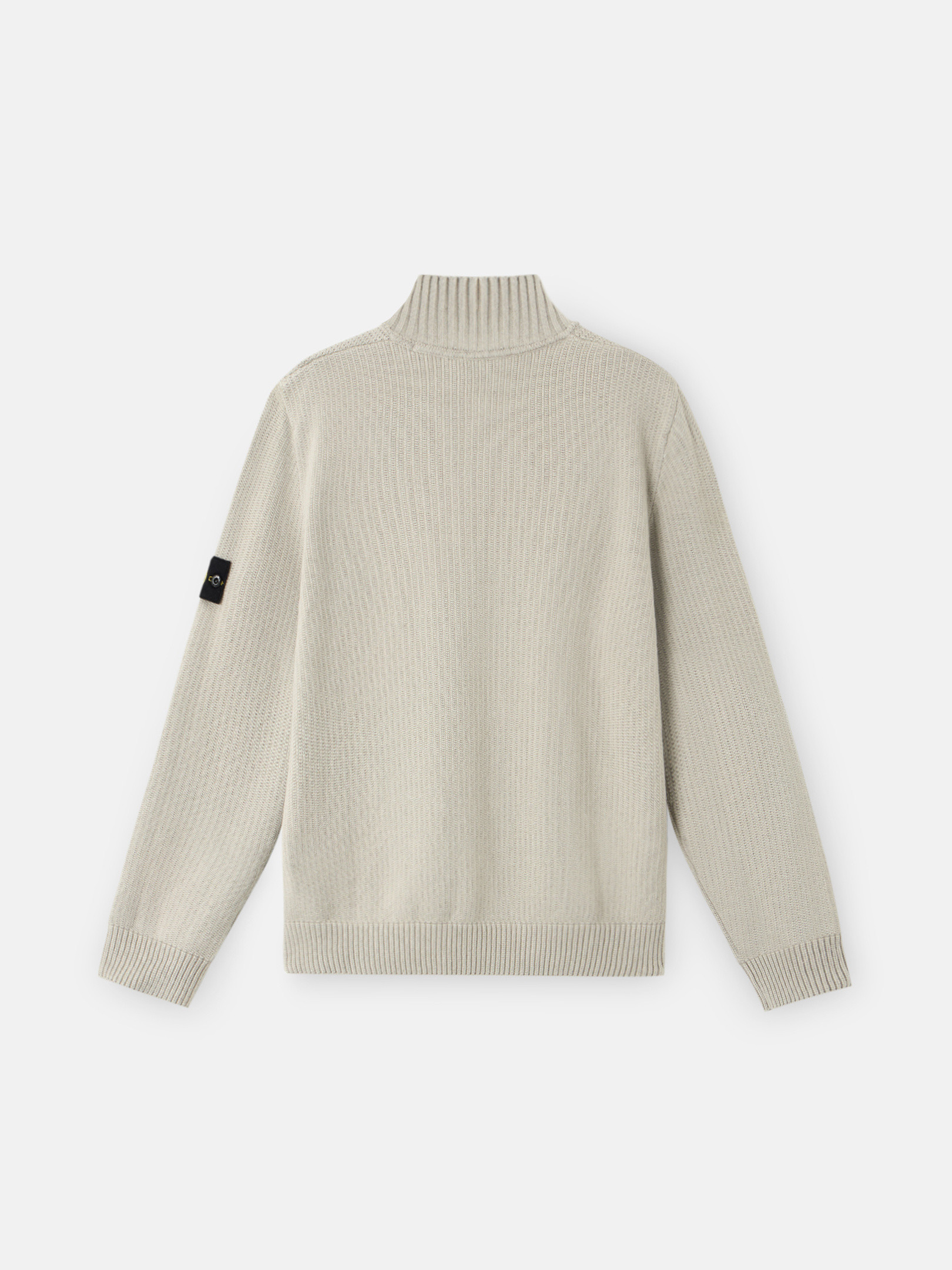 Pearl Grey Turtleneck sweater with ribbed trims 5100048