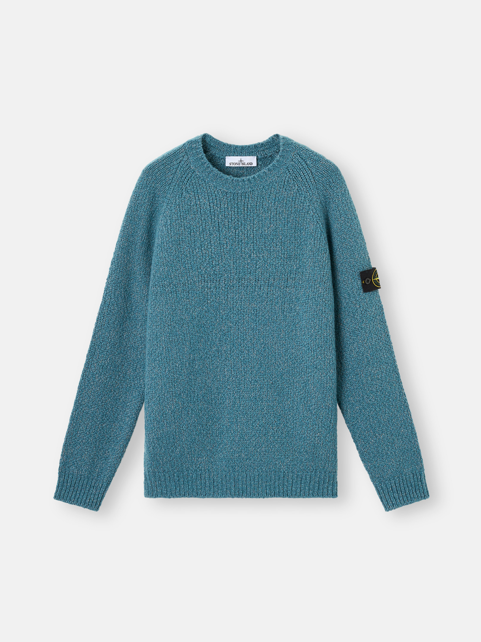 Stone Island Crewneck Sweater With Raglan Sleeves In Green