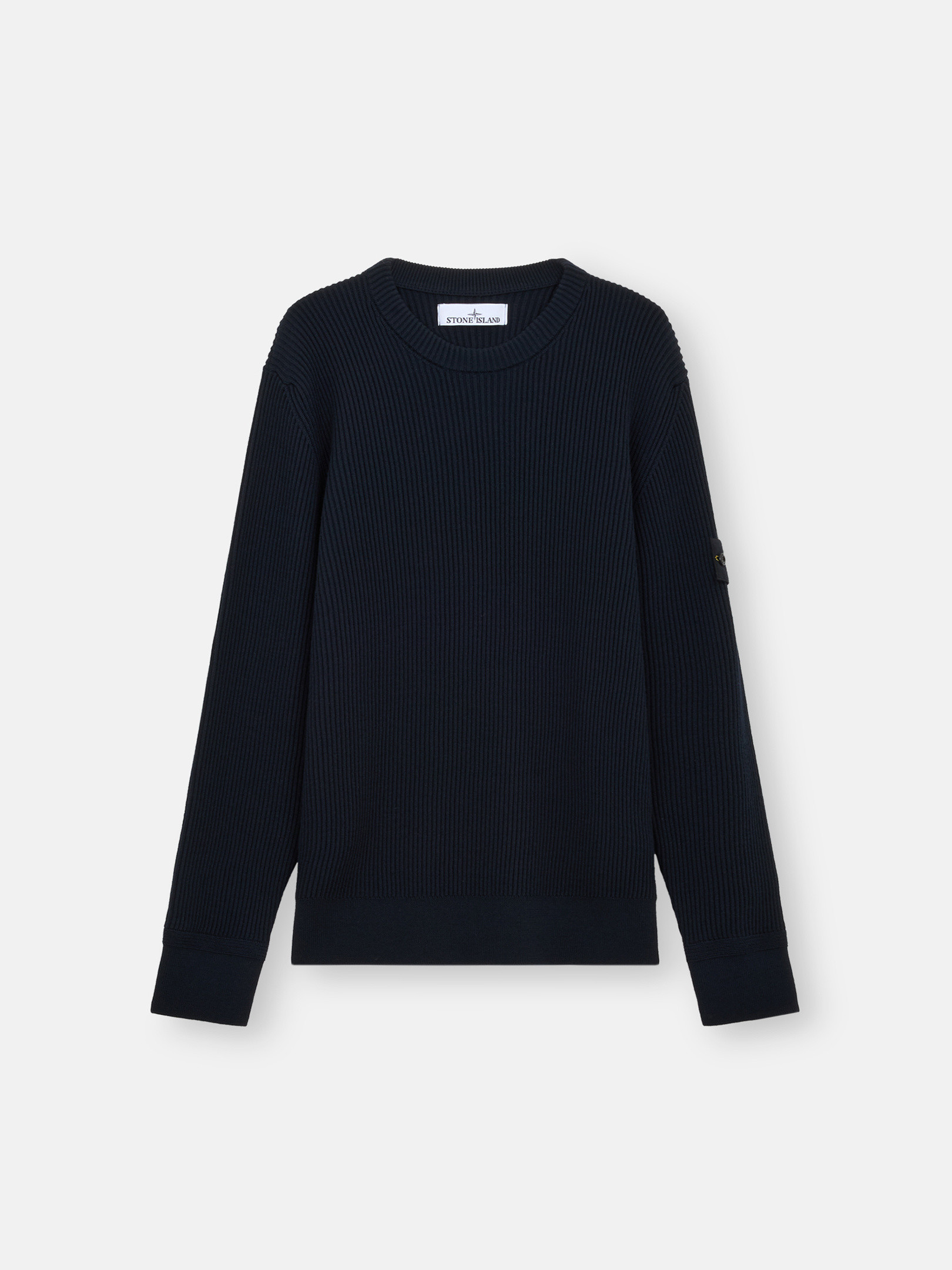 Navy Blue Crewneck sweater with ribbed trims 5100053 FULL RIB RWS