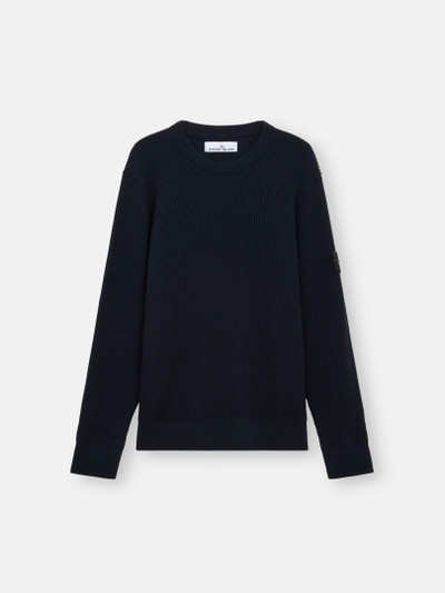 Navy Blue Crewneck sweater with ribbed trims 5100053 FULL