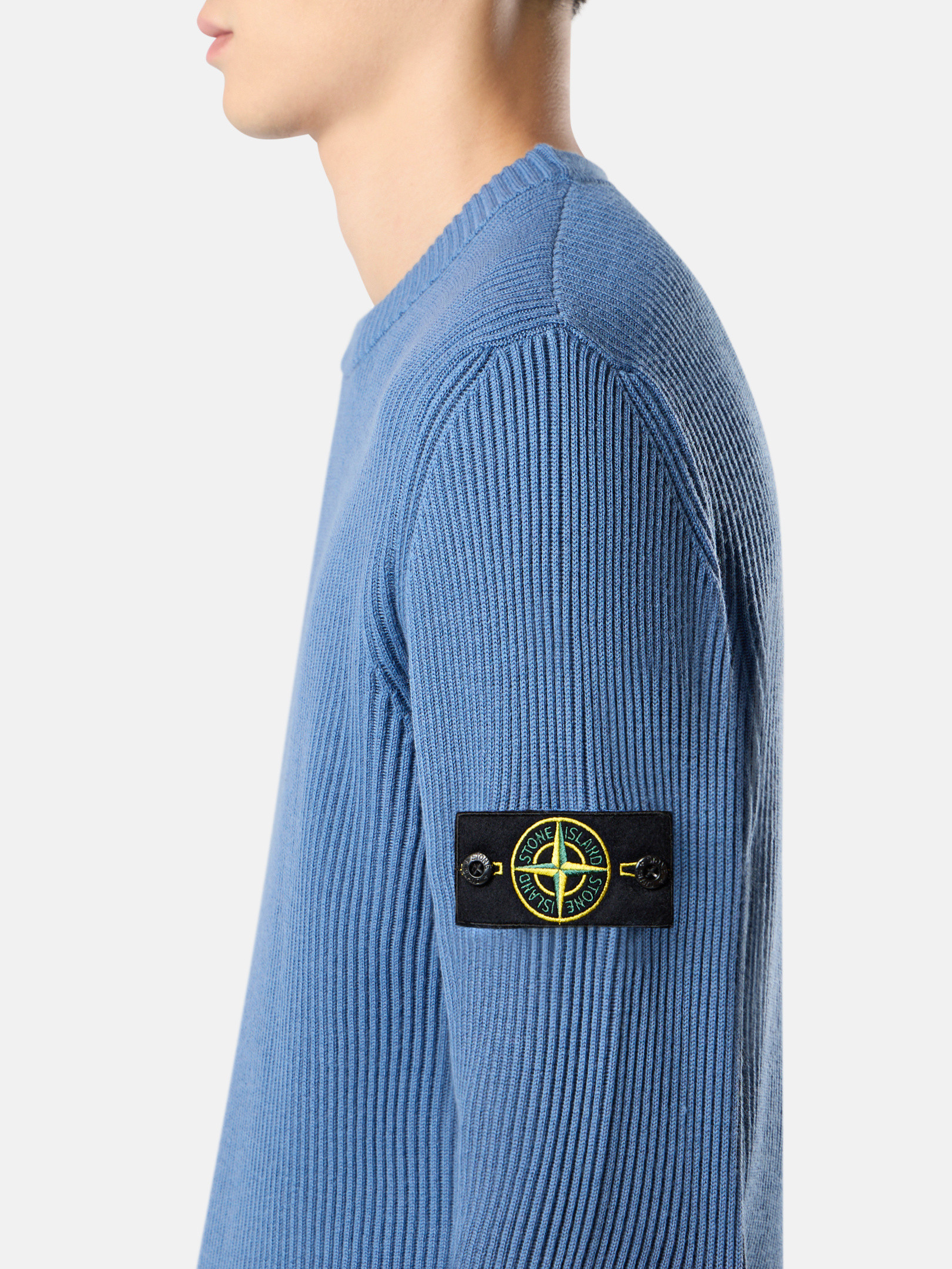 スチールブルー クルーネック ジャンパー リブトリム 5100053 FULL RIB