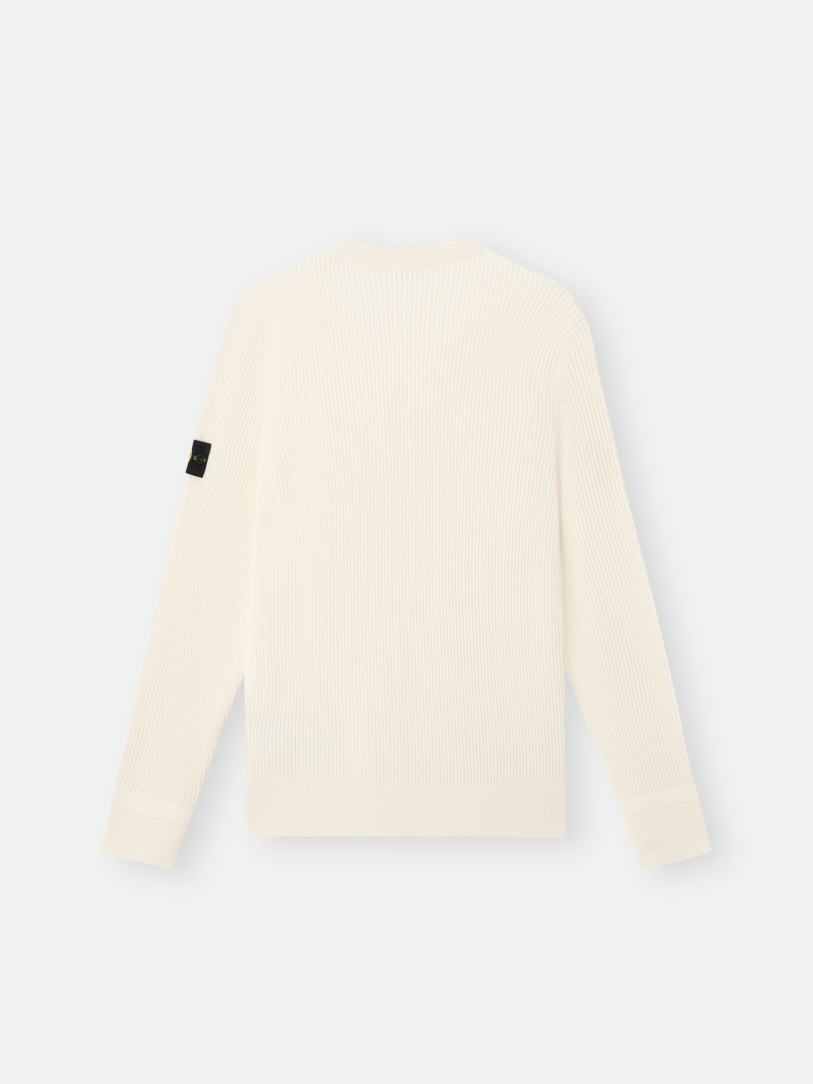 Ivory Crewneck jumper with ribbed trims 5100053 FULL RIB RWS WOOL