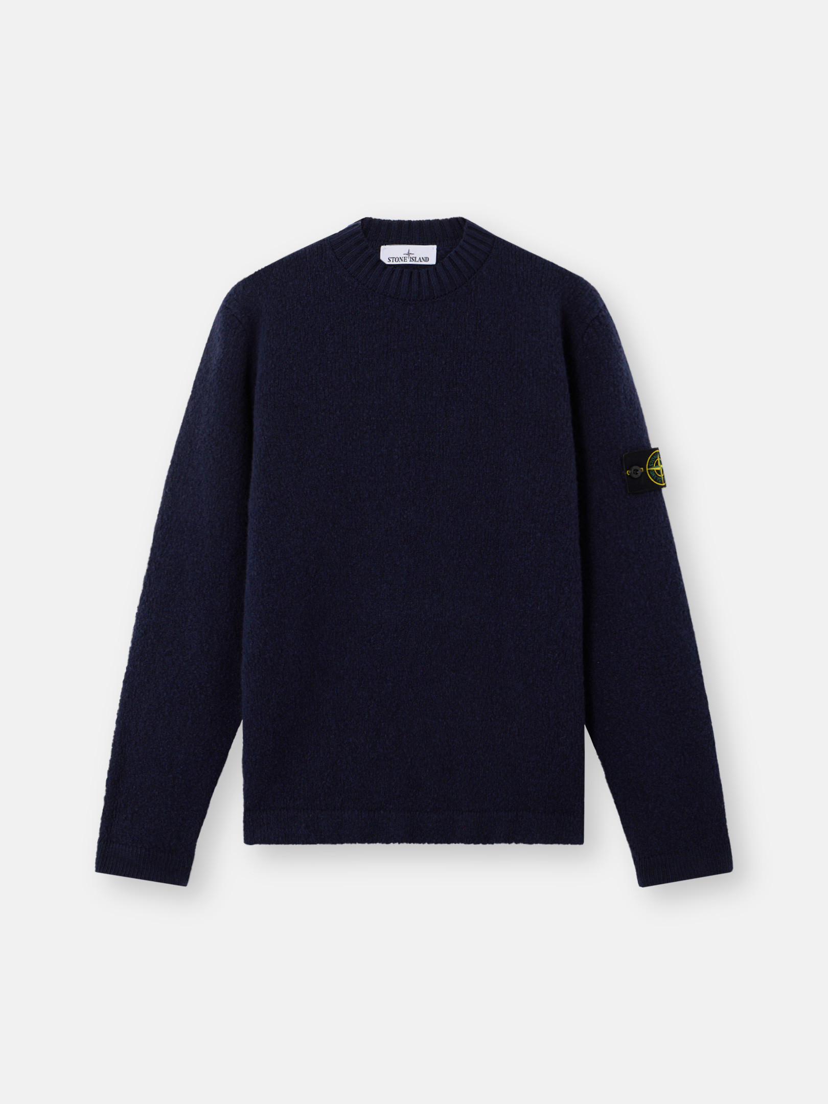 Navy Blue Crewneck jumper with brushed texture 5100056 FANCY YARN