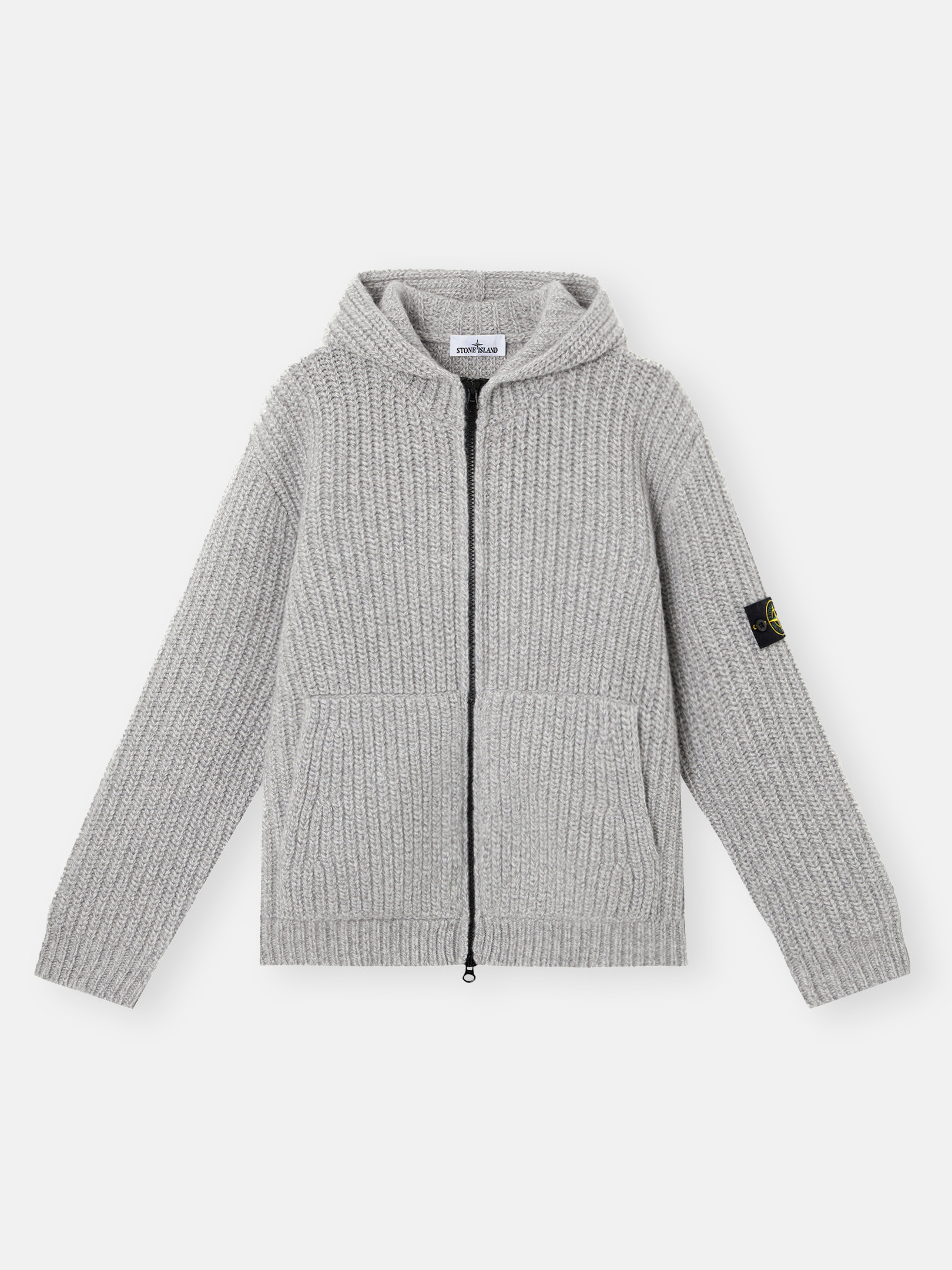 トップス Stone  knit sweater STONE ISLAND DOUBLE FACE SWEATER IN RIBBED WOOL Kid Blue