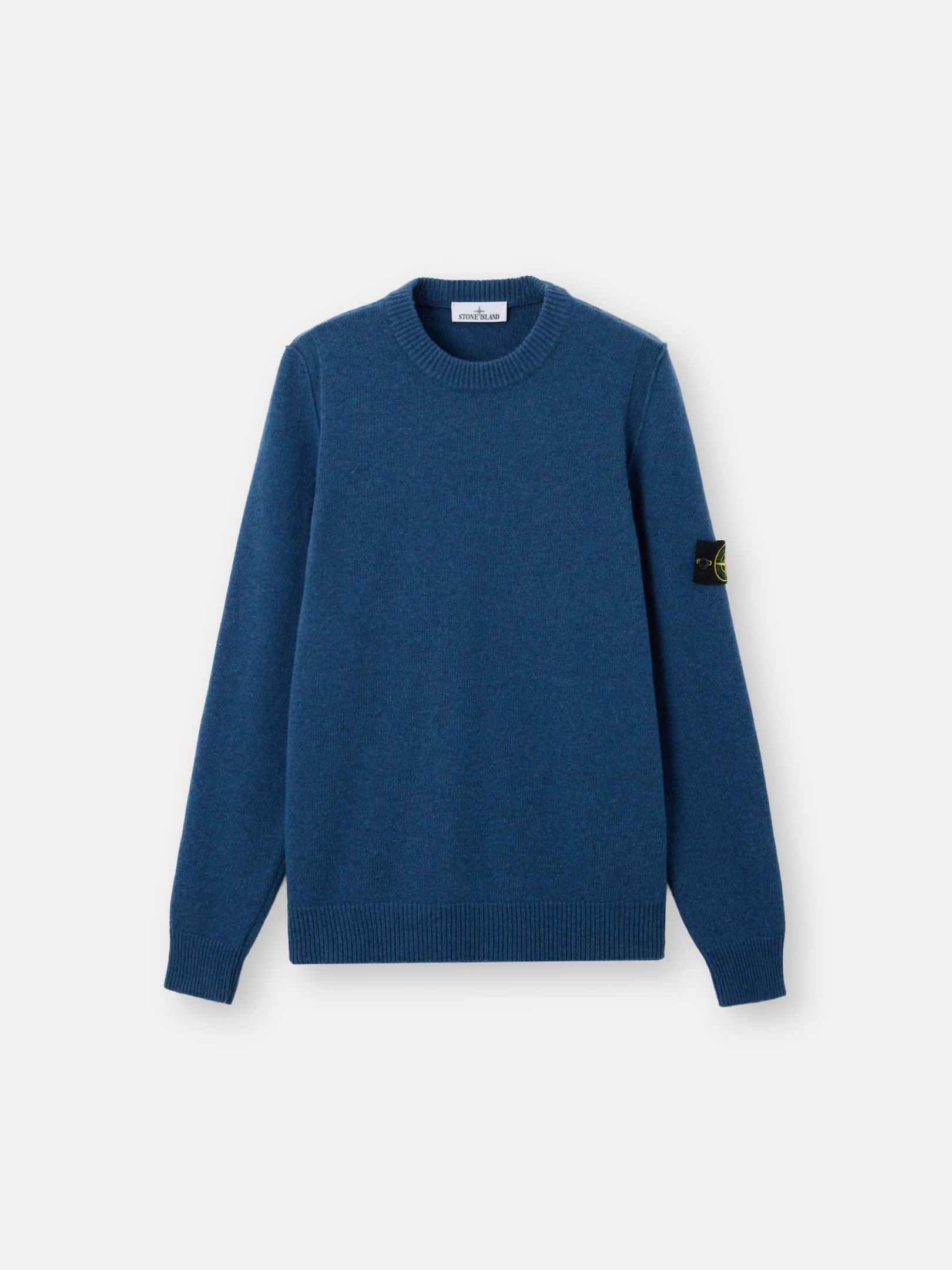 トップス Stone  Lambswool Crewneck 23AW Steel Blue Crewneck sweater with reverse stitch details 5100072