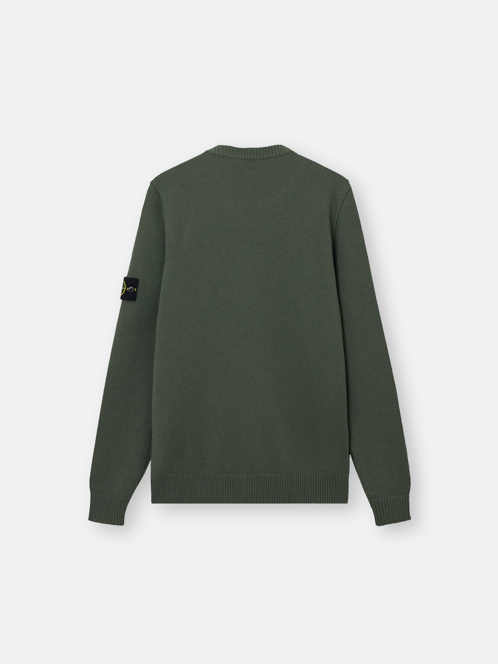 Military Green Crewneck sweater with reverse stitch details