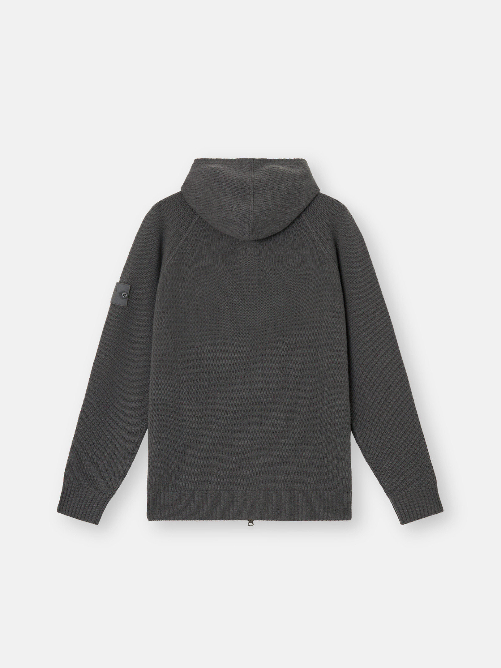 Dark Grey Hooded zip-up jumper with raglan sleeves and