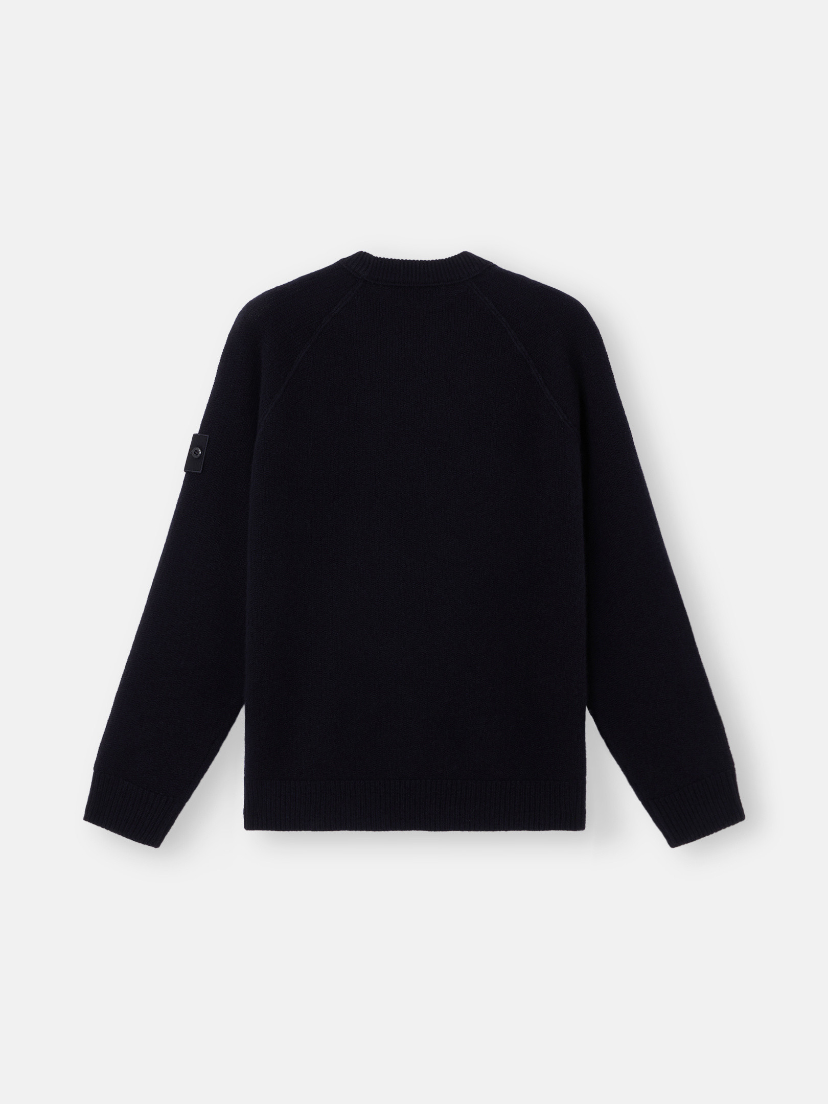Navy Blue Crewneck sweater with raglan sleeves and ribbed trims