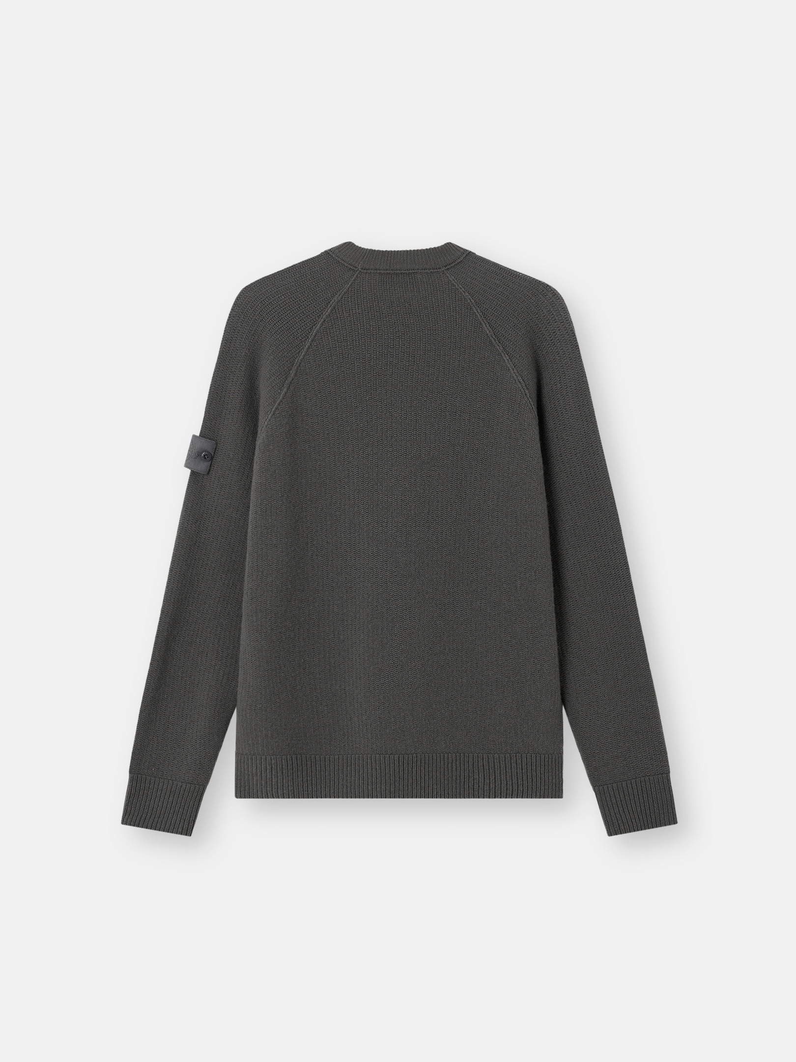 Dark Grey Crewneck sweater with raglan sleeves and ribbed