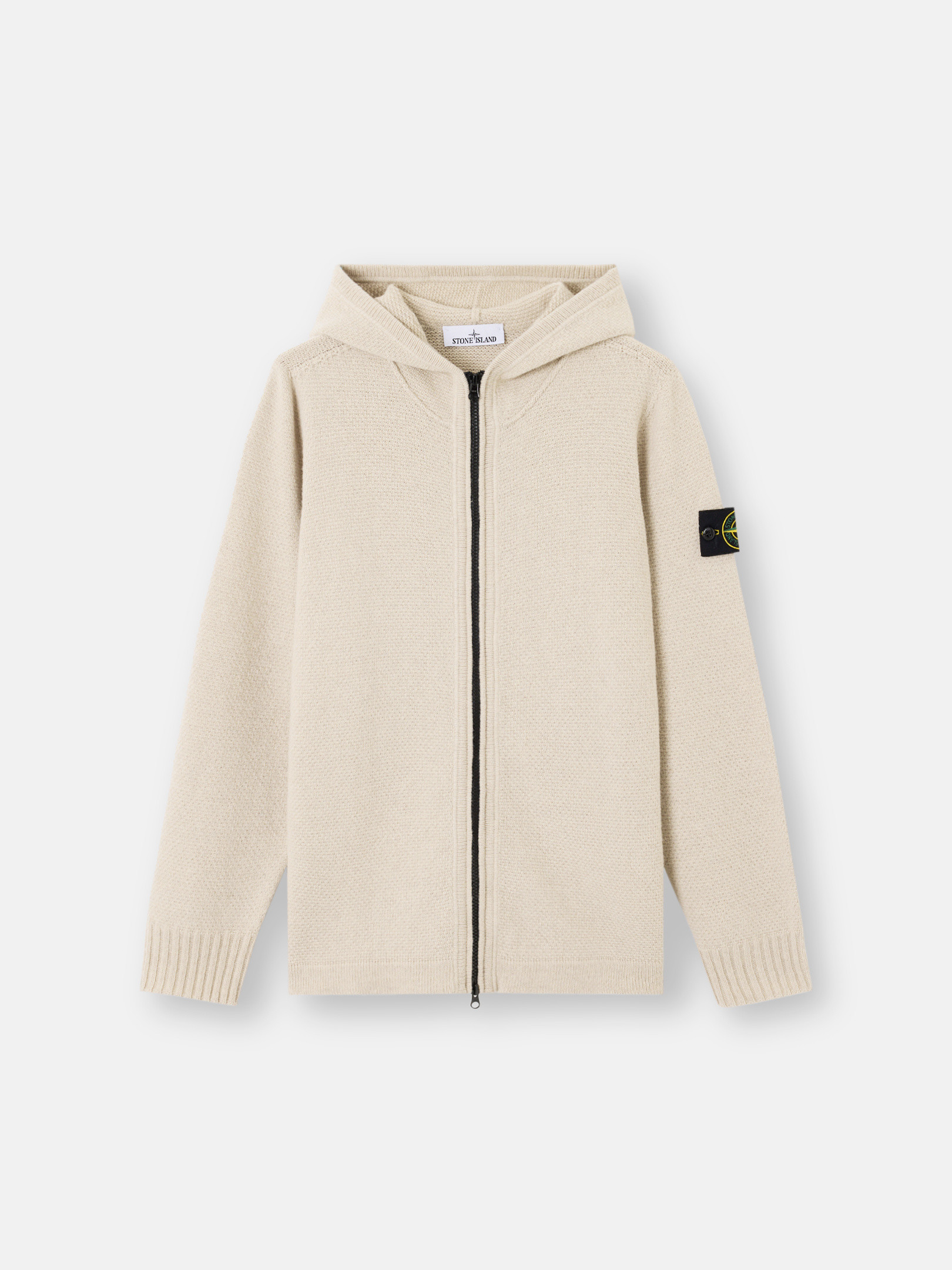 STONE 5100086 ジップアップ ジャンパー リブカフス デザートブラウン 5100086 LAMBSWOOL フード付き ジップアップ