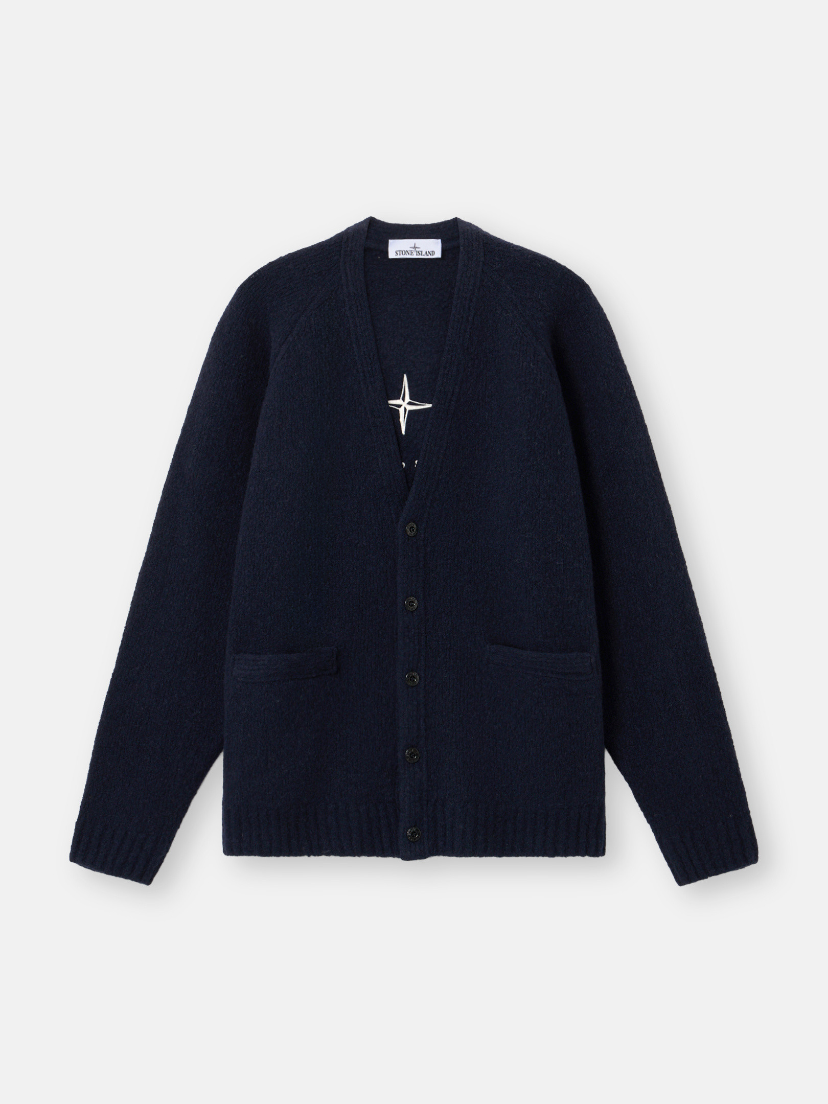 Vネックとボタン付きメンズカーディガン | Stone Island